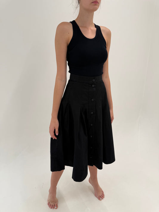 Fustă vintage de brand luxury Laura Biagiotti din poplin cu talie ultra marcată