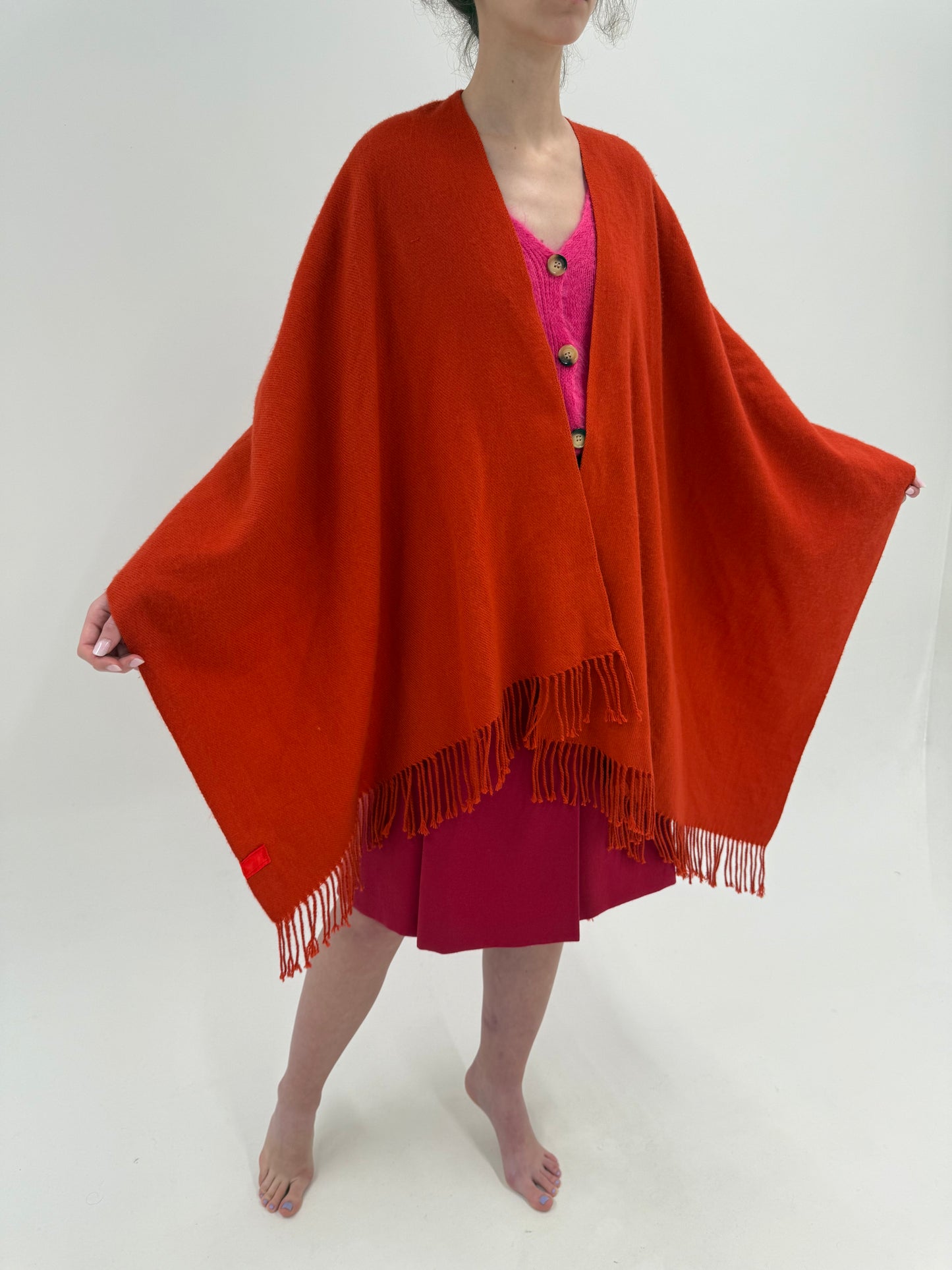 Capa oranj din lana extrafina