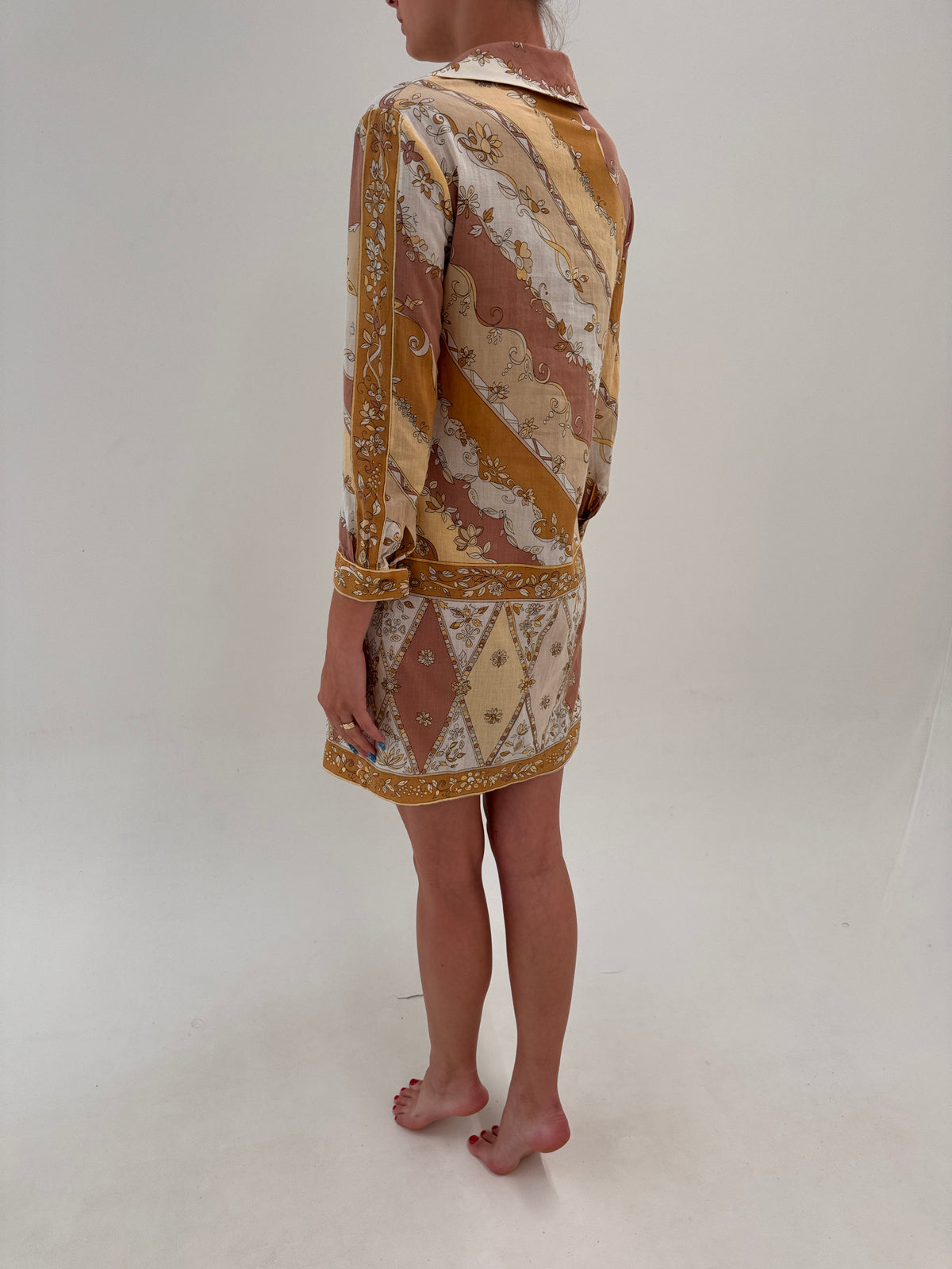Rochie Emilio Pucci old vintage sfârșit de ani 60 de colecție din cotton lawn