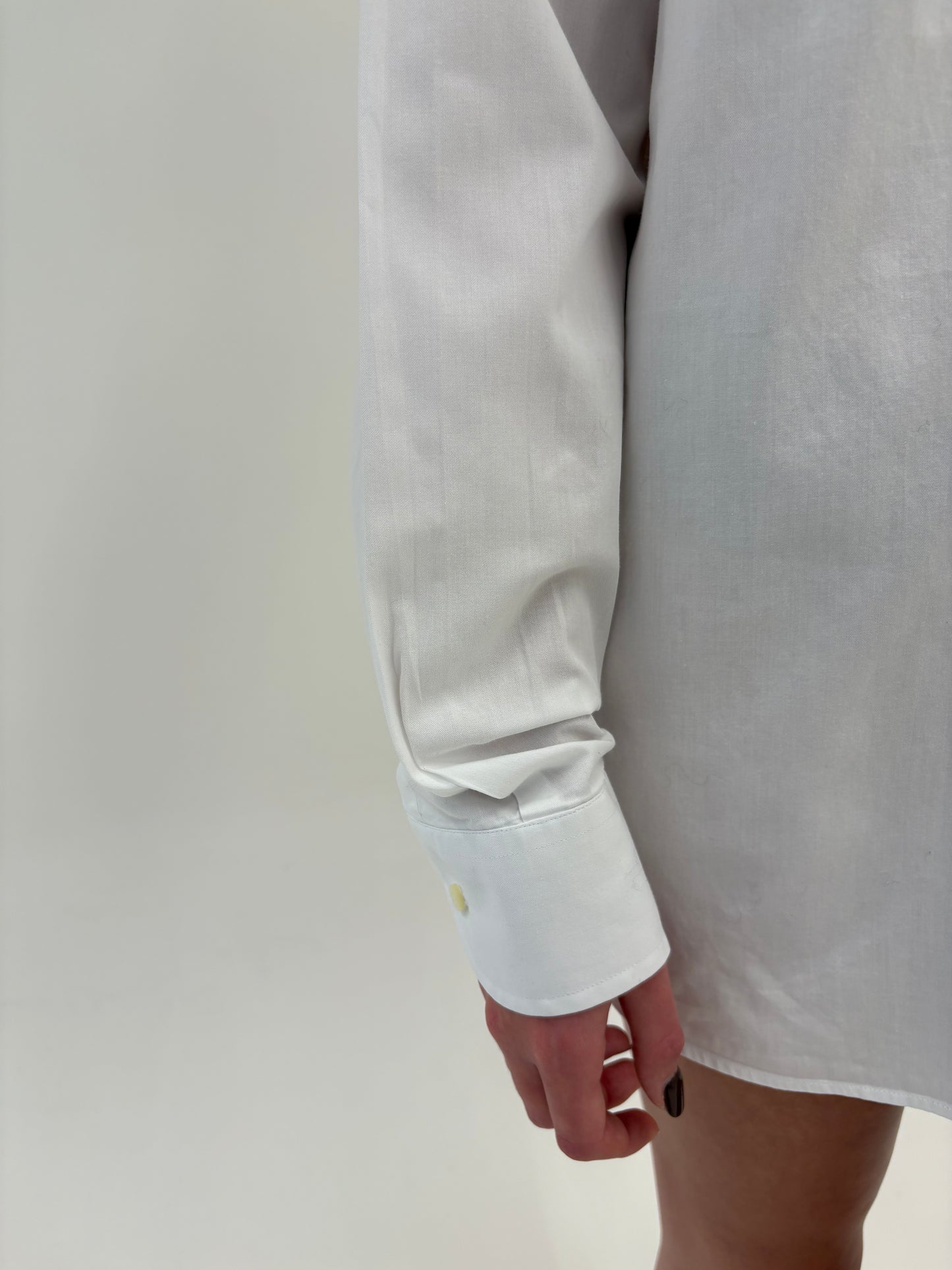 Cămașa premium italiană albă din poplin excepțional de bumbac