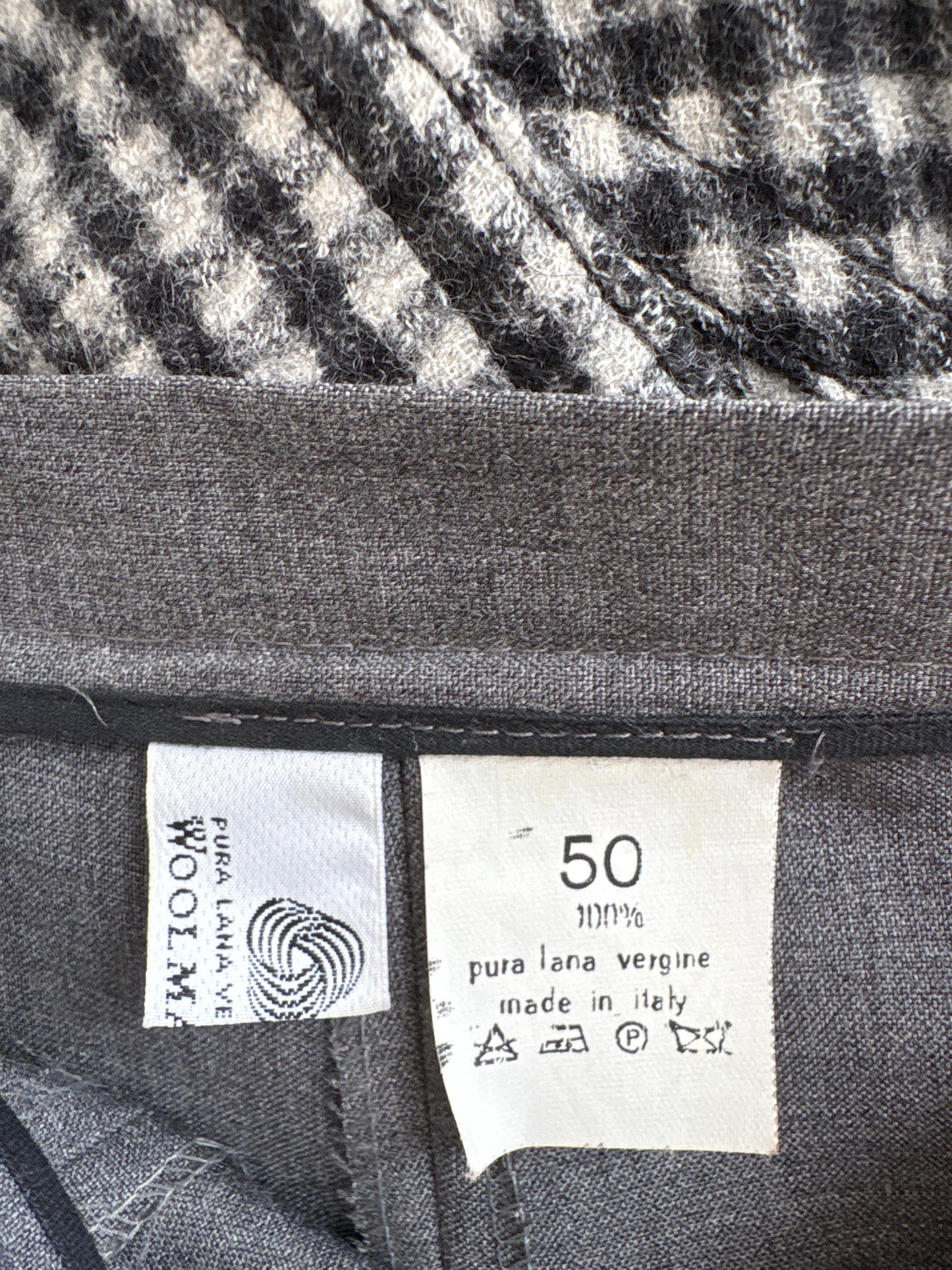 Pantaloni țigaretă mom fit din lana extrafina pura certificată