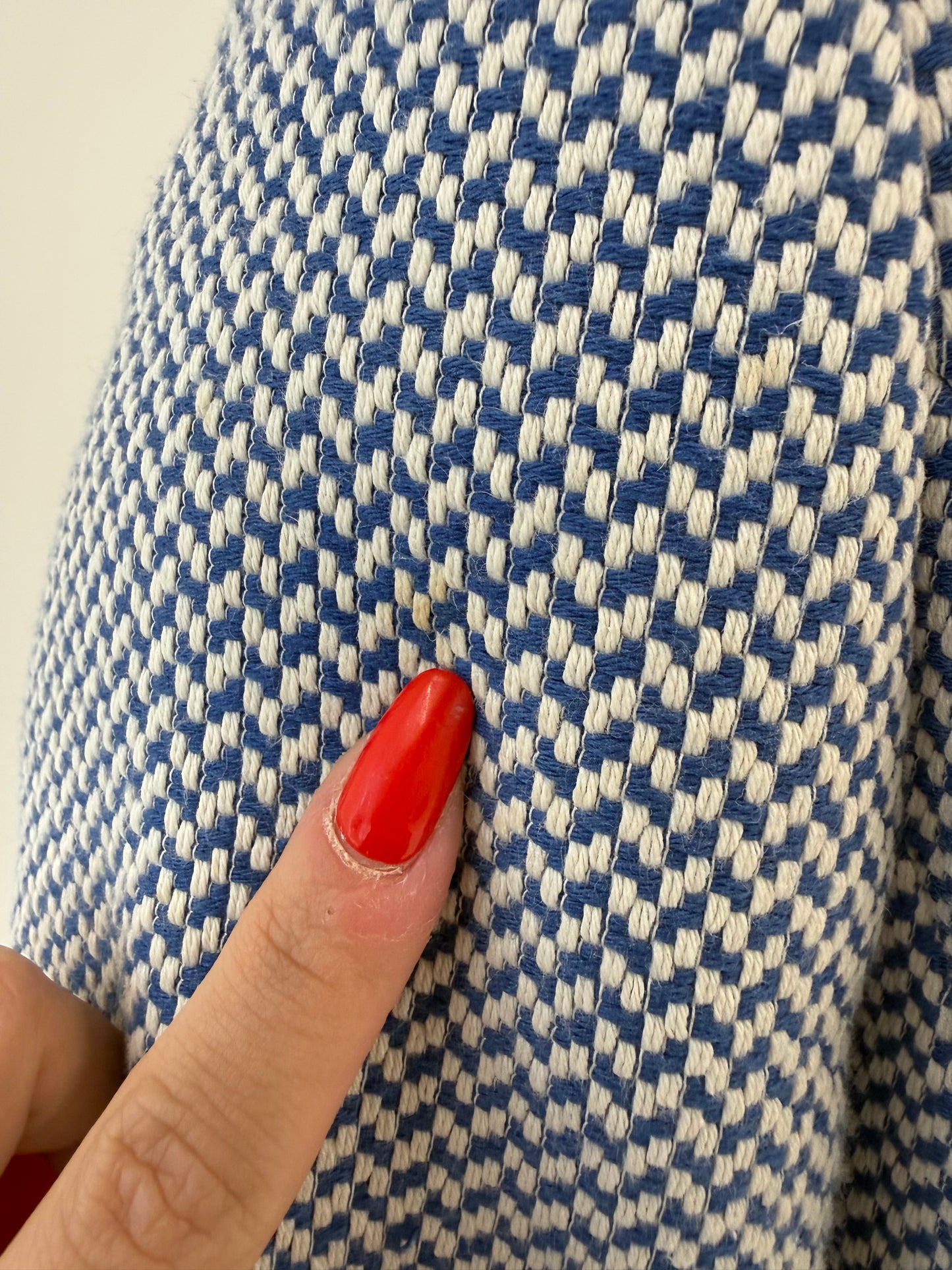 Sacou ultra feminin din pânză în stil Prada ivoire cu Navy