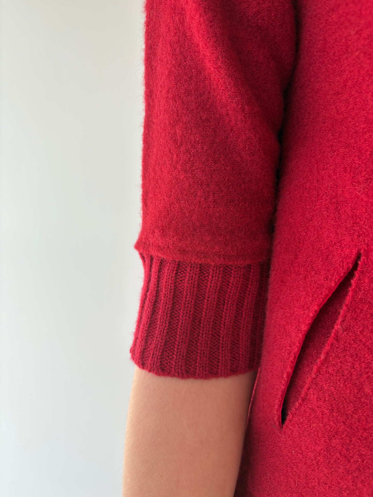 Jacheta dark cherry red din boiled wool de brand super premium italian