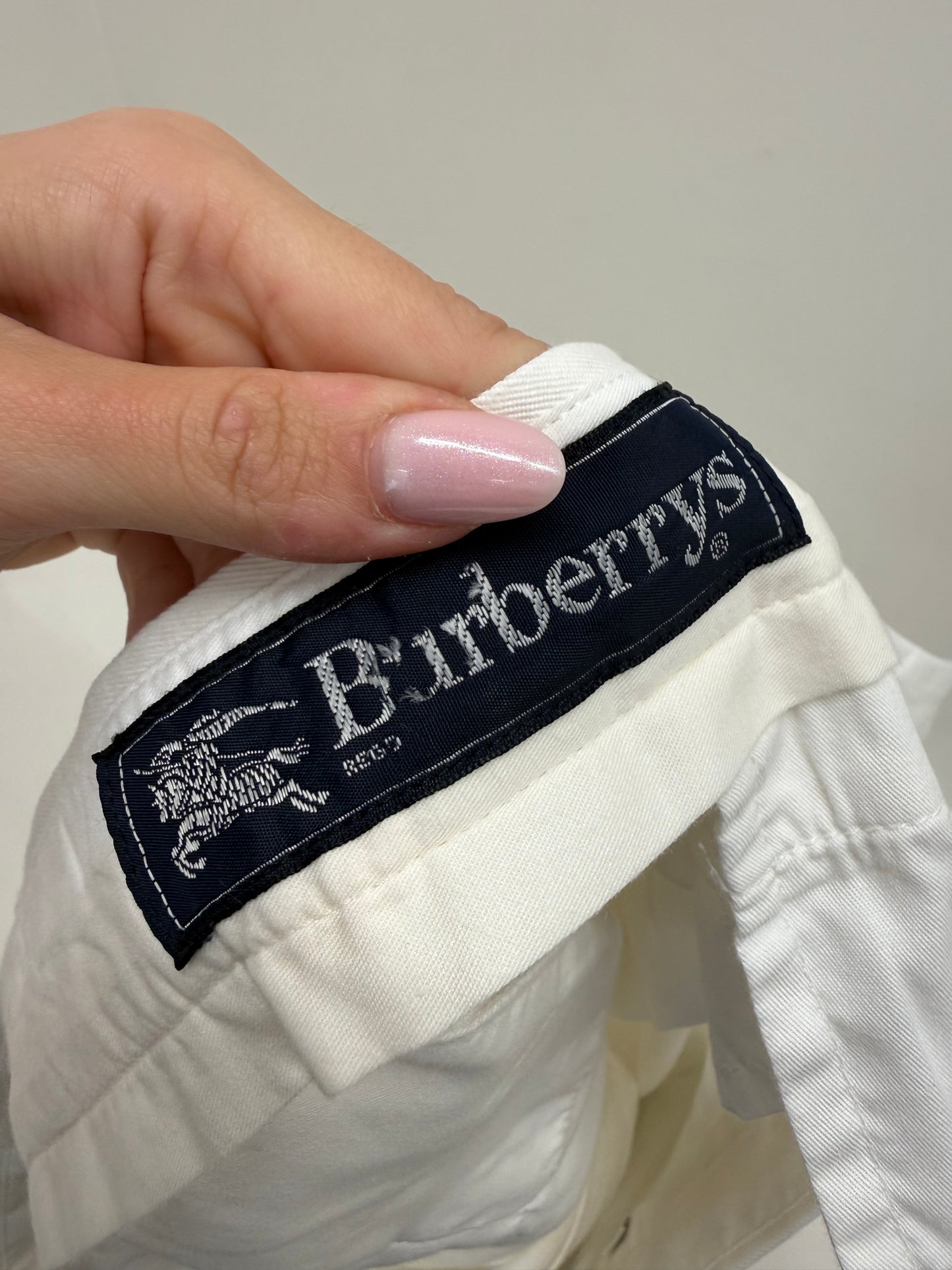Pantaloni Burberry vintage tall din bumbac excepțional în croi clasic
