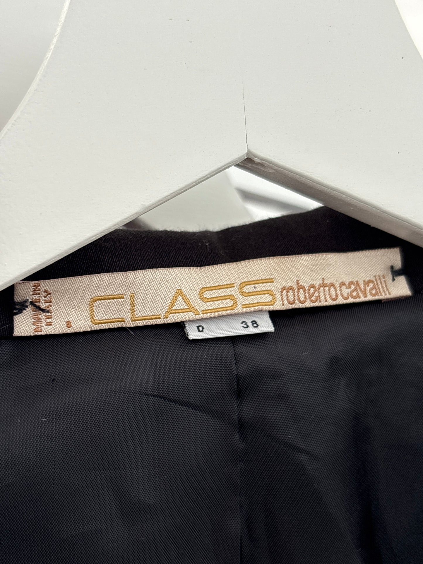 Sacou vintage negru Roberto Cavalli din stofita cu aplicații 3D