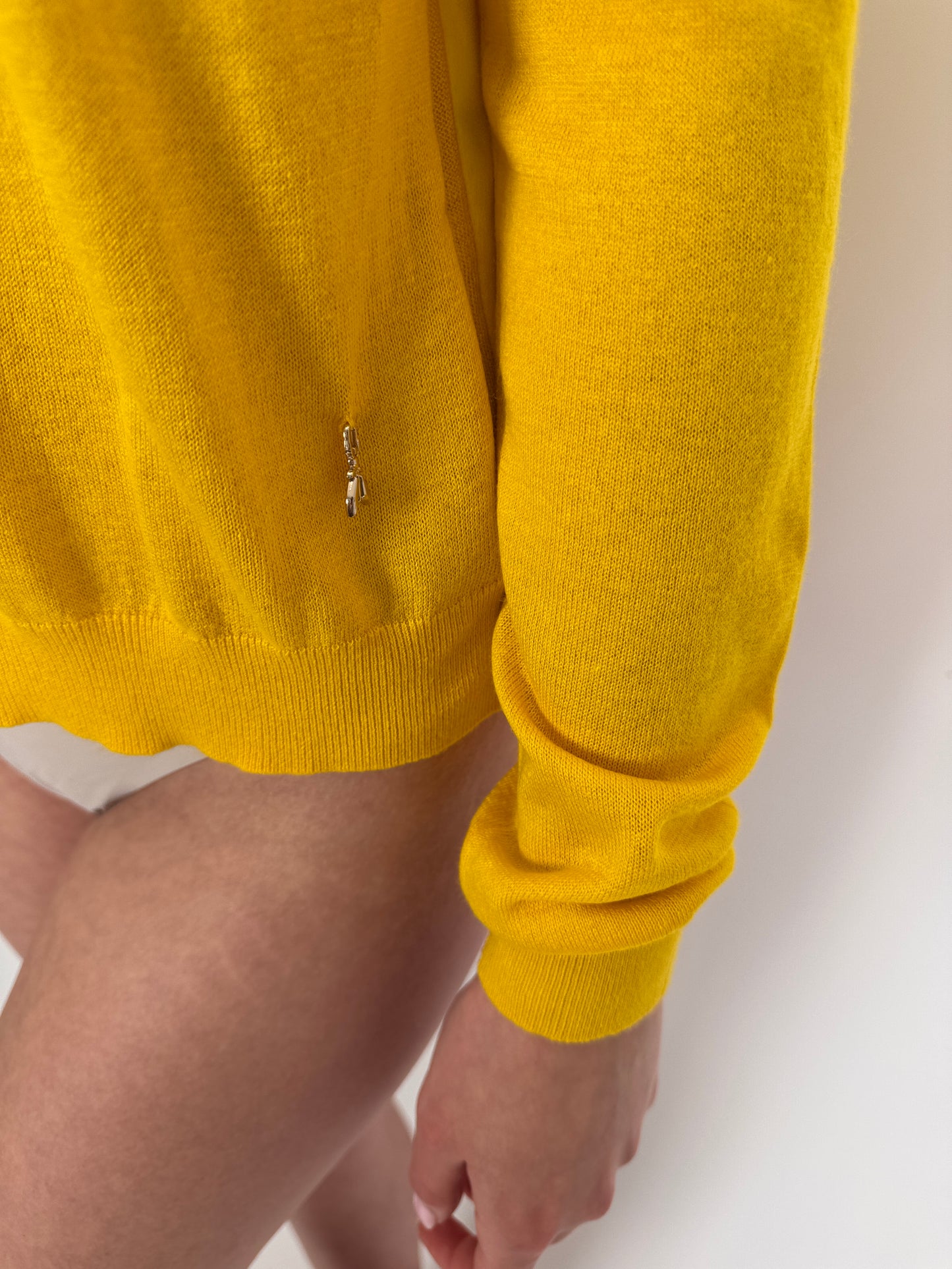 Bluză amber yellow Patrizia Pepe din jerse și satin