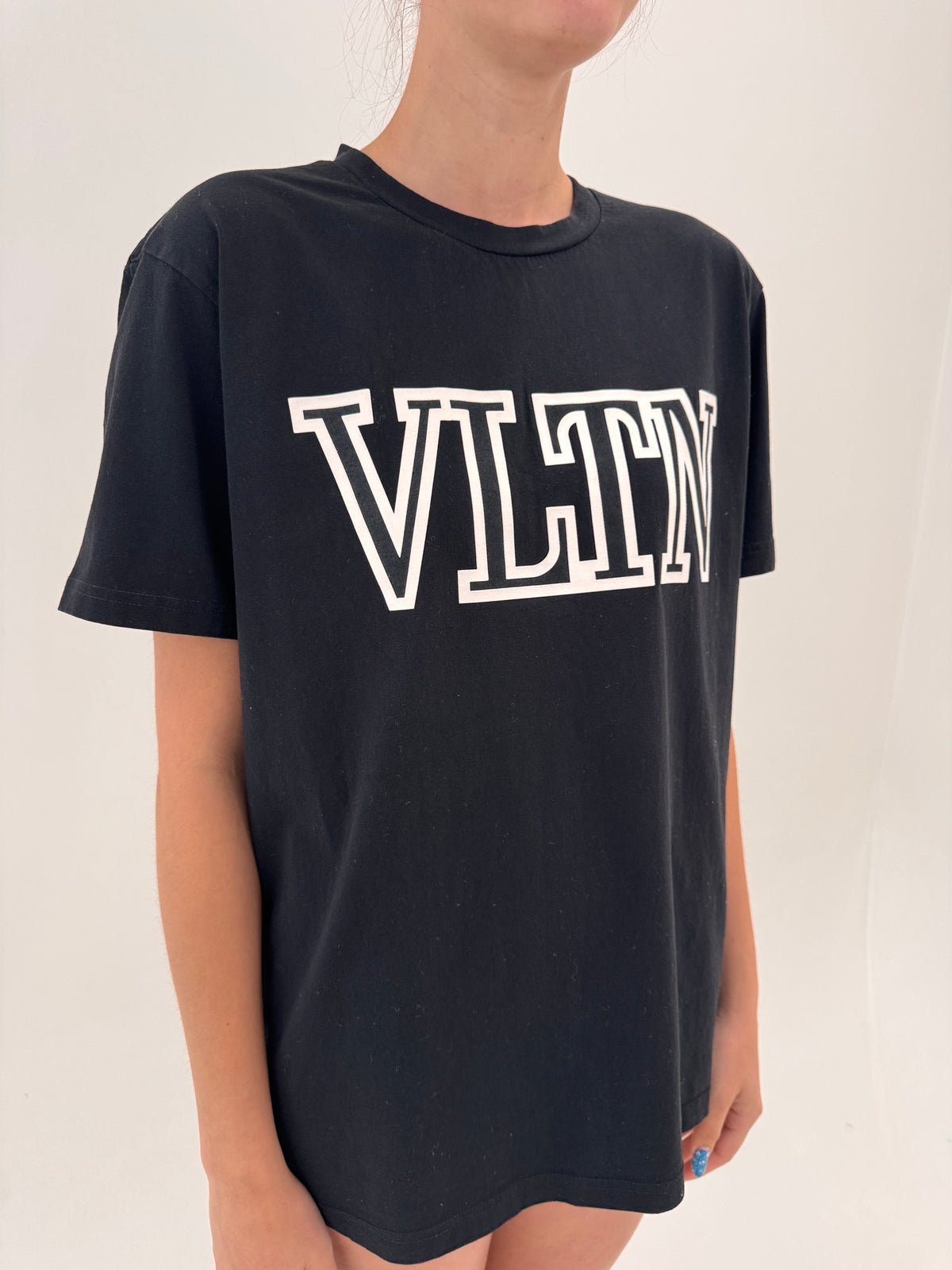 Tricou Valentino negru din bumbac excepțional