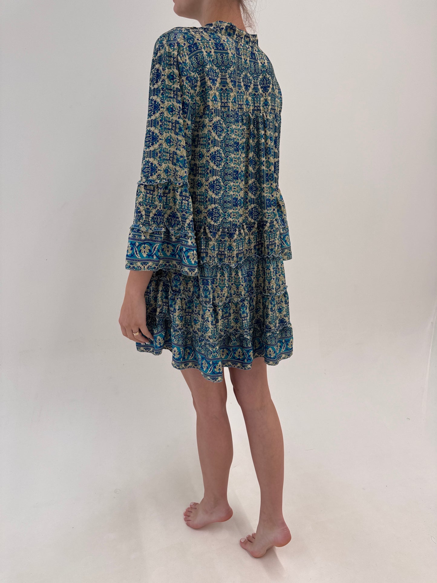 Rochie boho din mătase naturală în culori tari și croi lejer