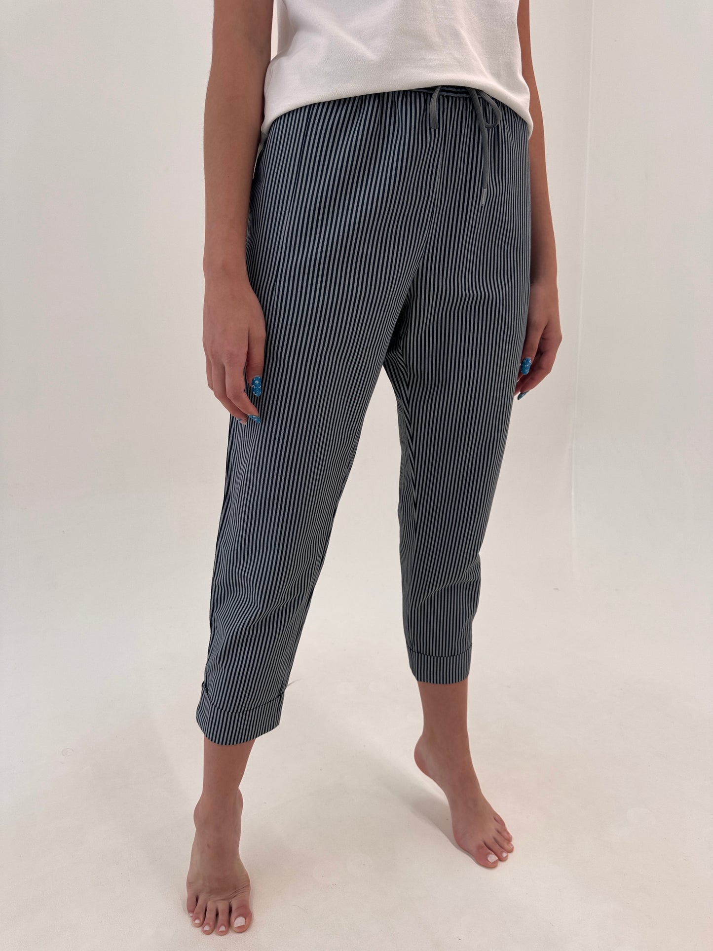 Pantaloni ultra confort Armani din bumbac premium în dungi casual