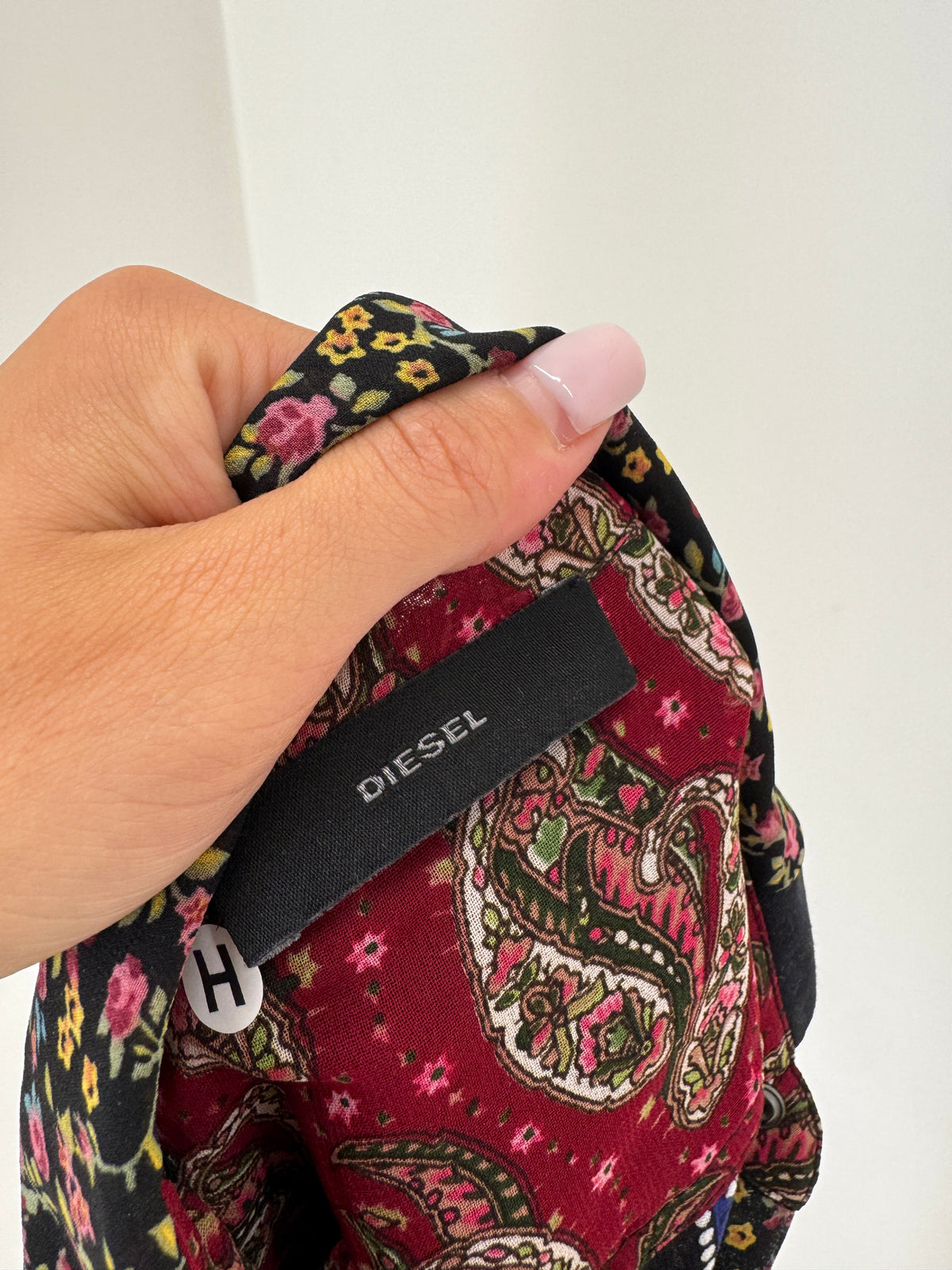 Rochie luxury Diesel cu talie marcată în stil boho cu print paisley