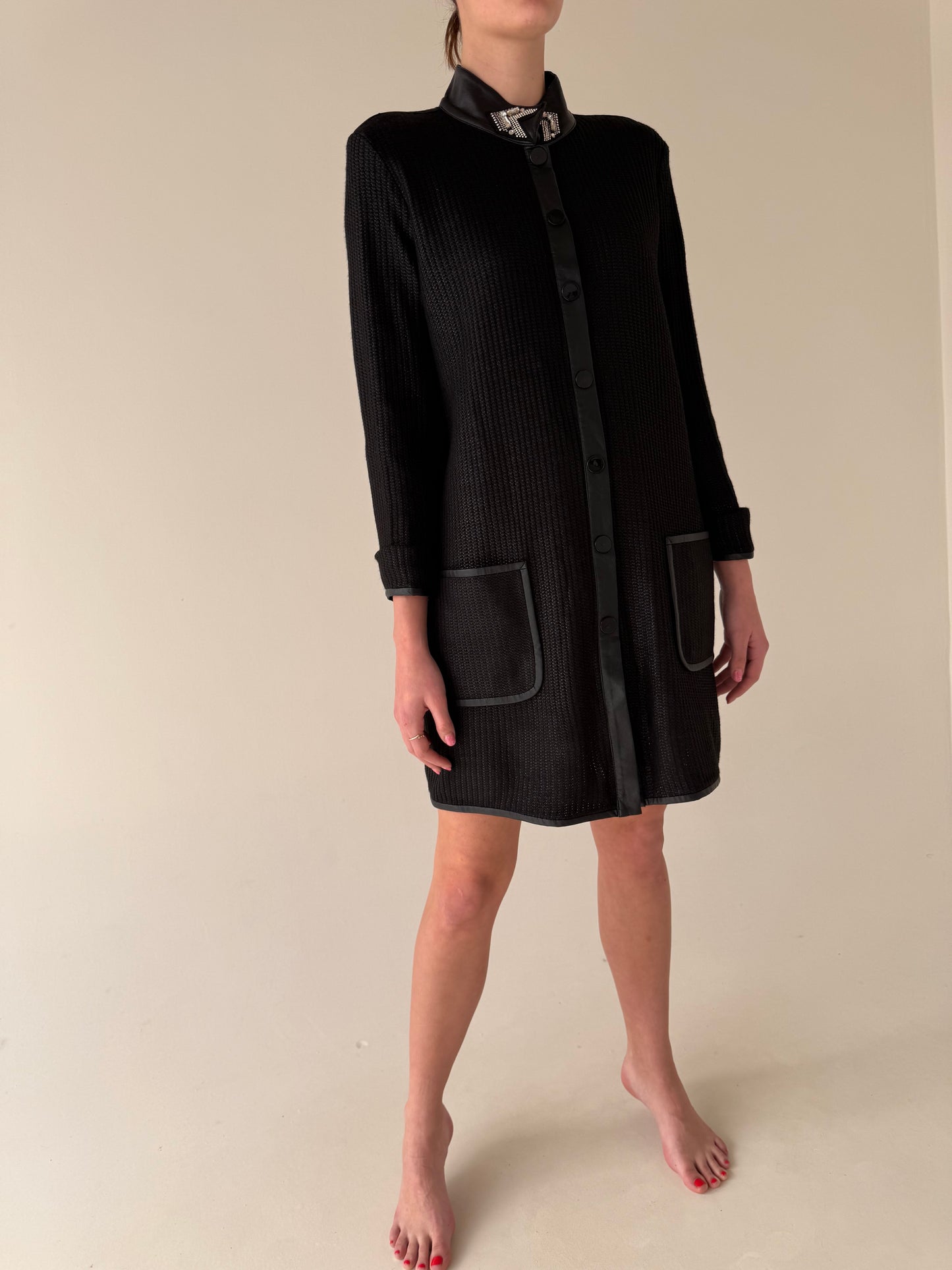 Pardesiu vintage luxury Rocco Barocco de primăvară cu aplicații argintii