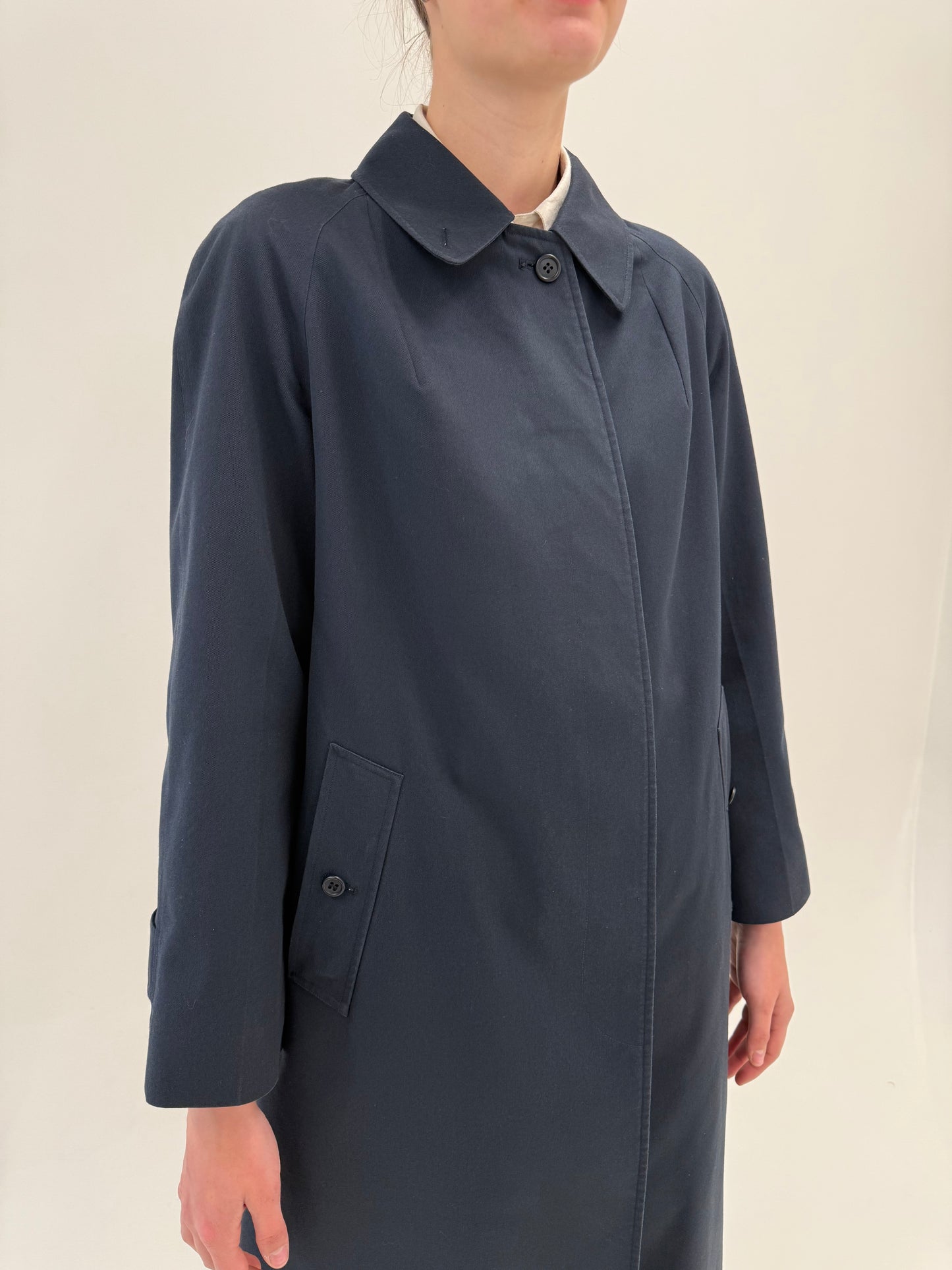 Trench Burberry vintage în croi lung Navy blue