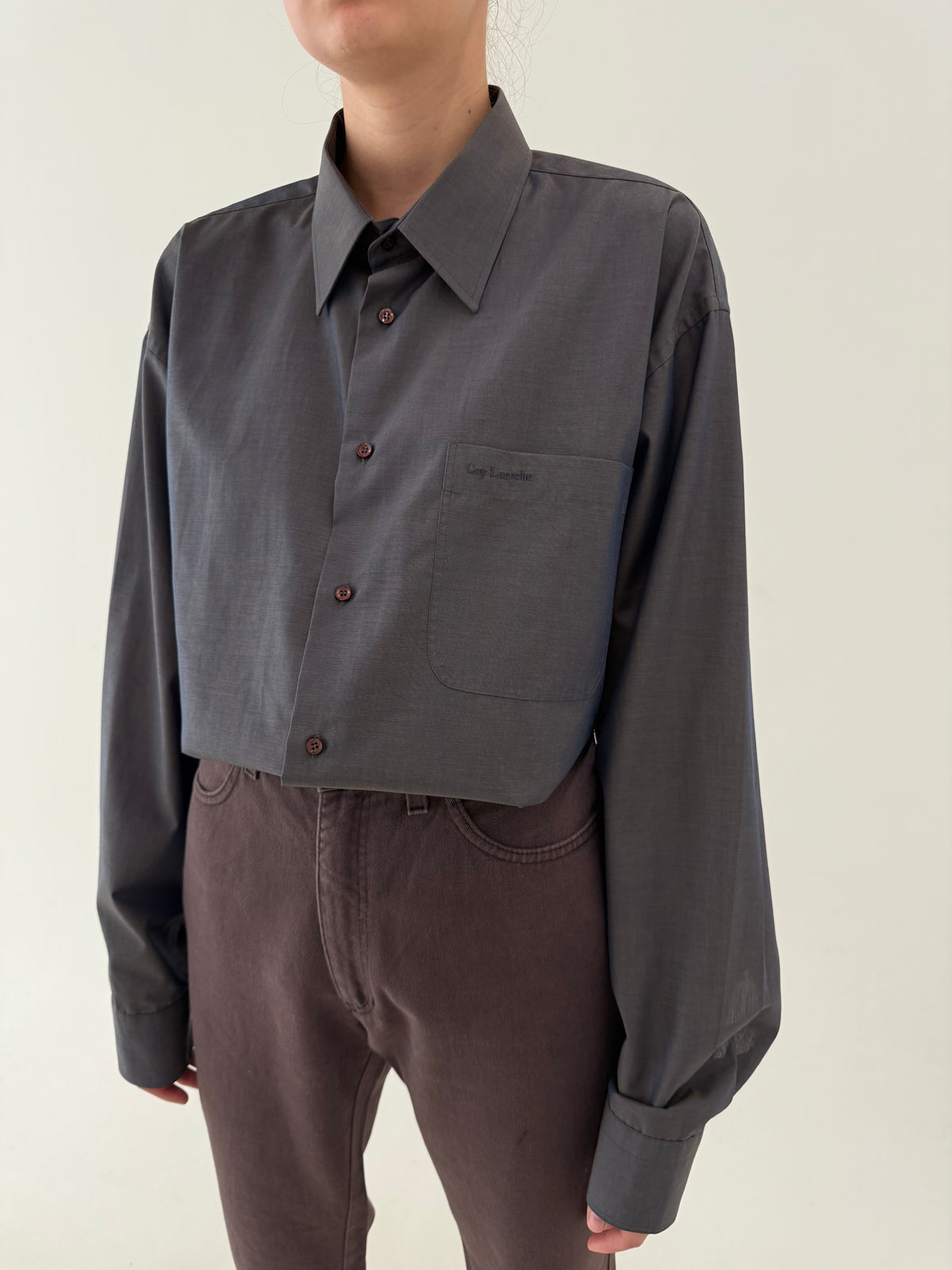 Cămașa luxury Guy Laroche plus size din poplin excepțional perlat de bumbac plin