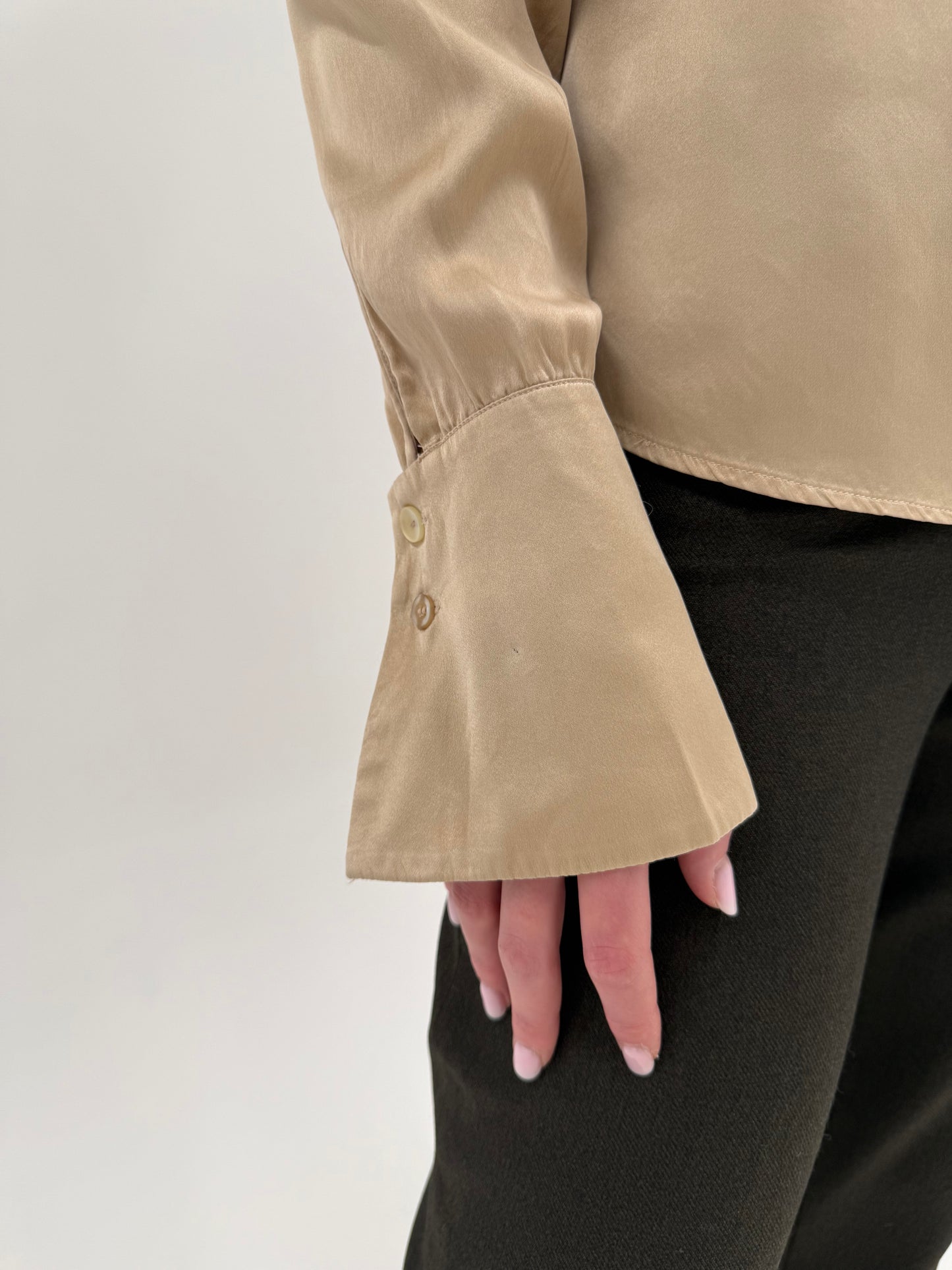 Cămașa din mătase naturală light gold