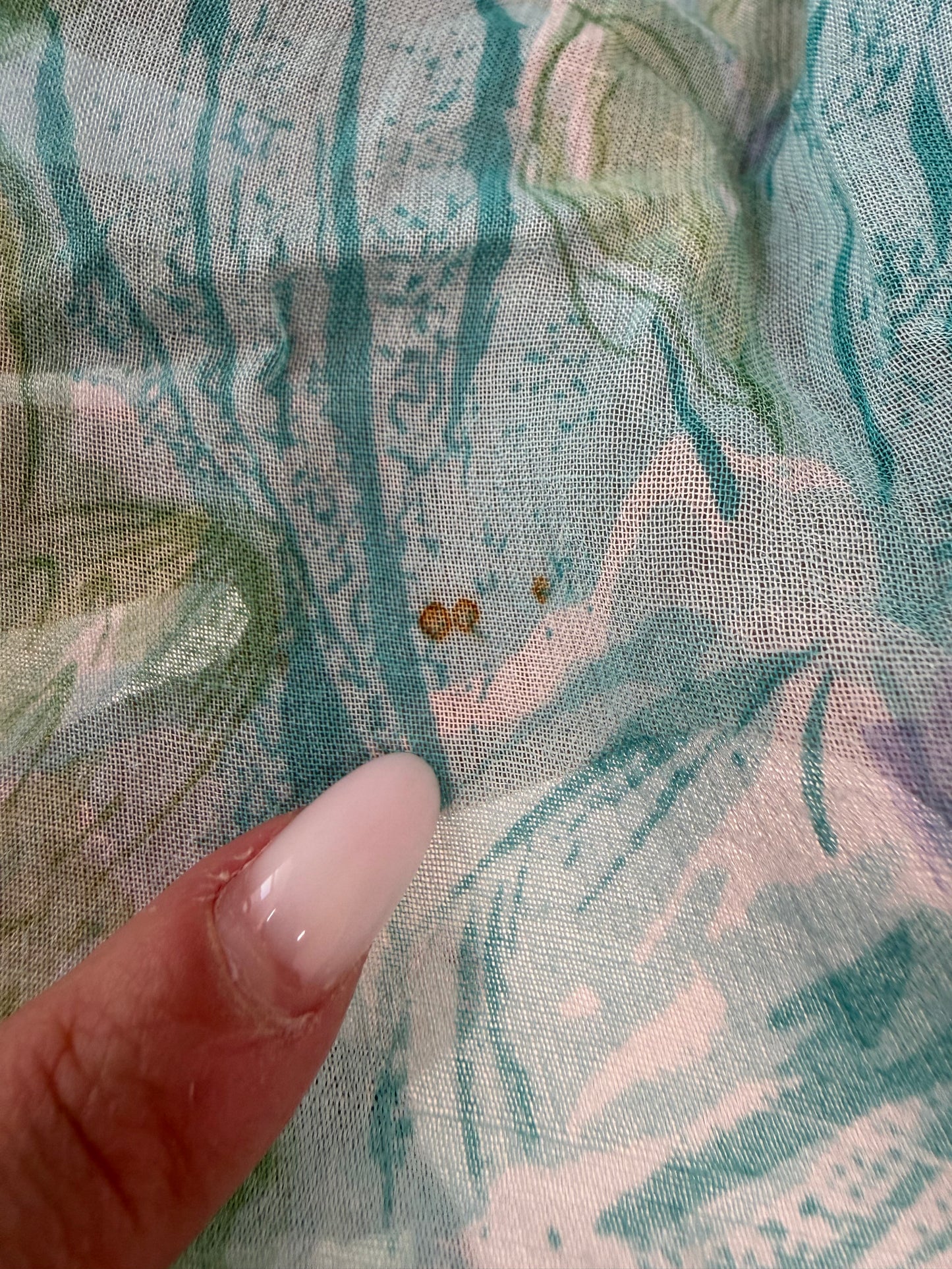 Richie vintage din mouselline cu print floral superb în culori pudrate