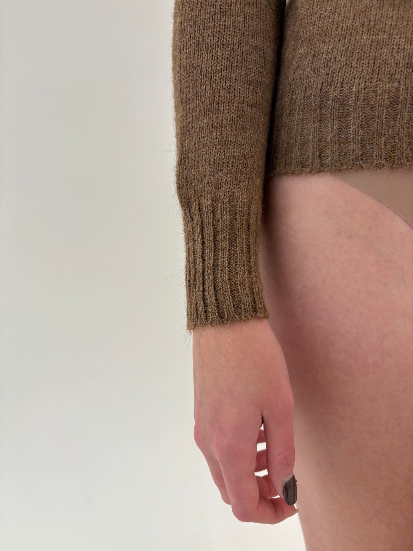 Maleta Max Mara light chocolate brown din baby mohair