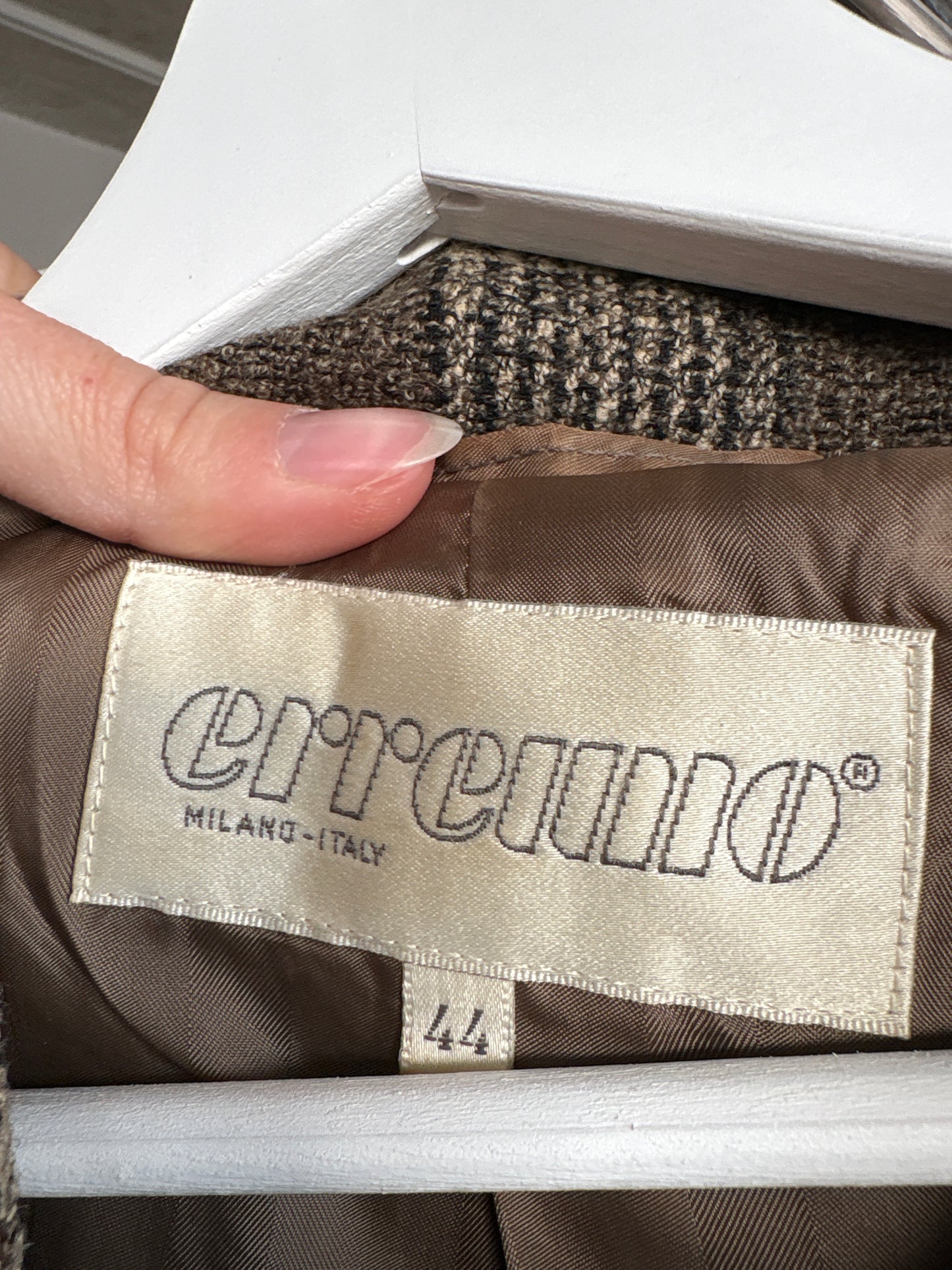 Sacou premium italian în croi lung minimalist ușor cambrat din tweed de lana