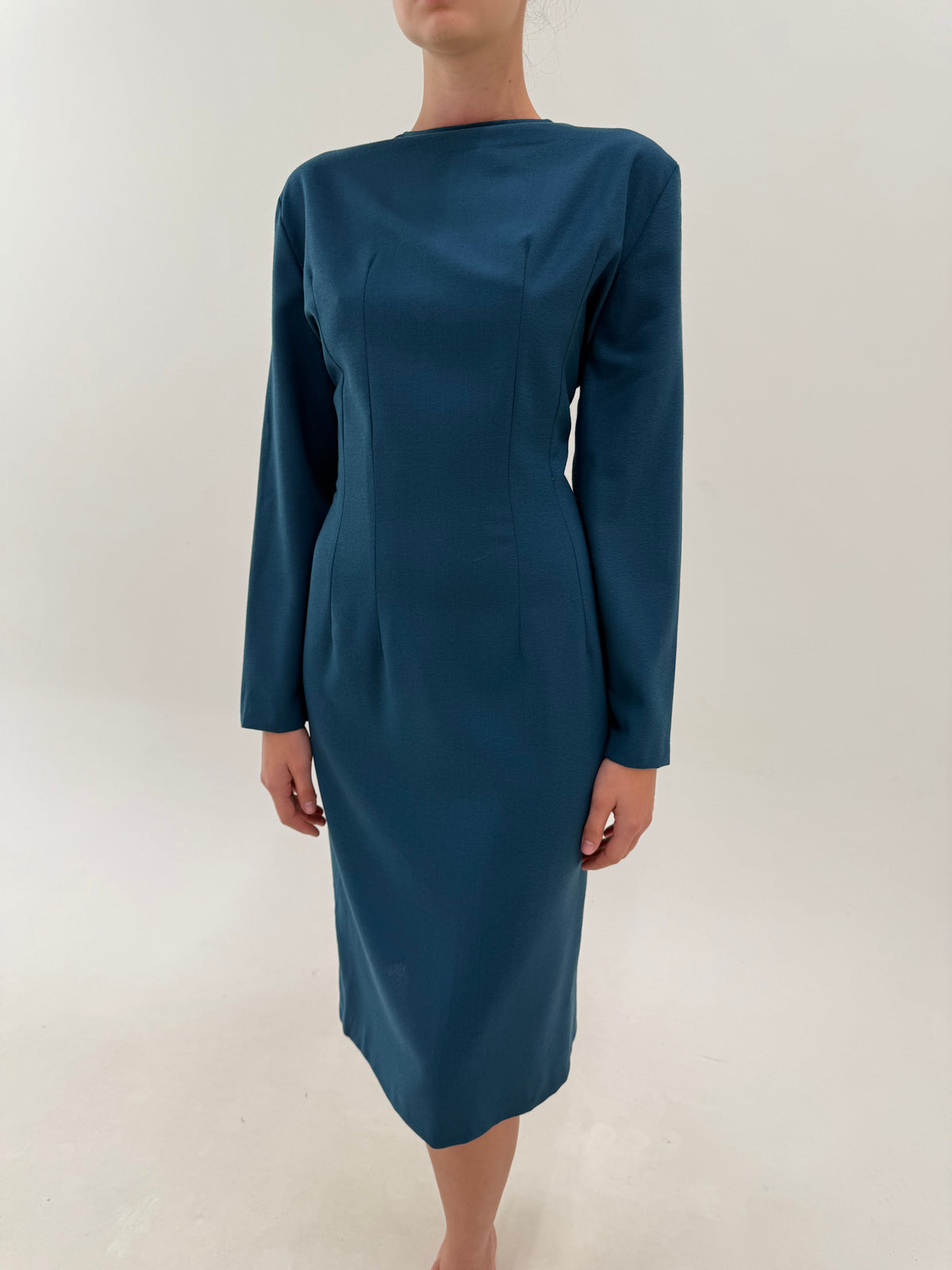 Rochie vintage nouă cu etichetă din lana extrafina purtabilă în 2 moduri