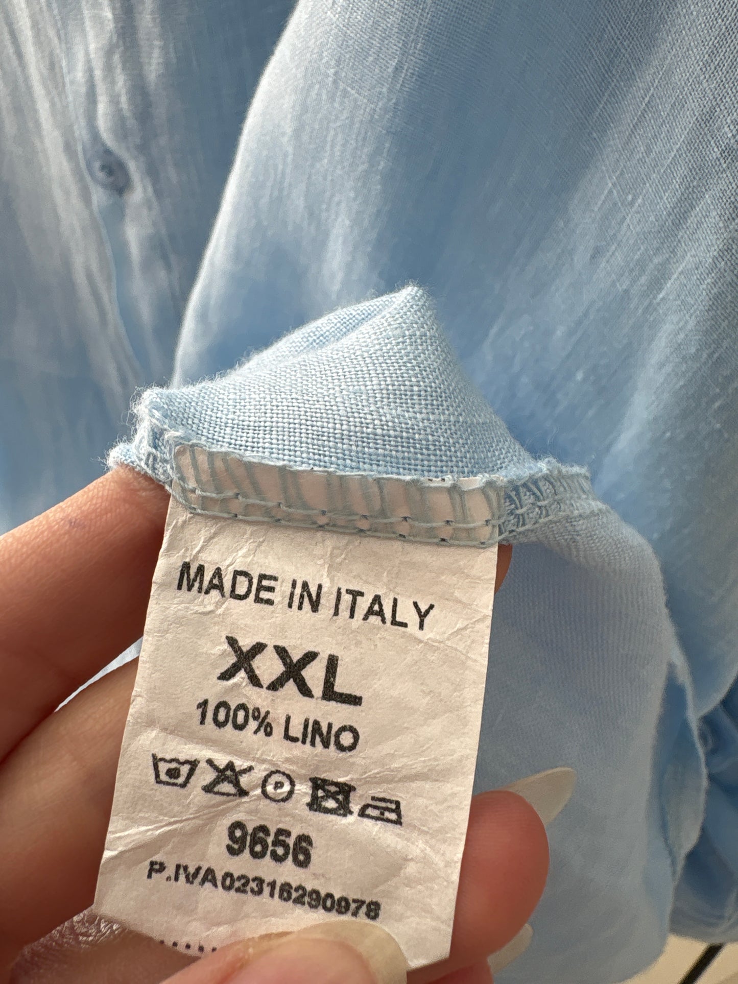 Cămașa baby blue italiană din în premium cu mânecă reglabilă