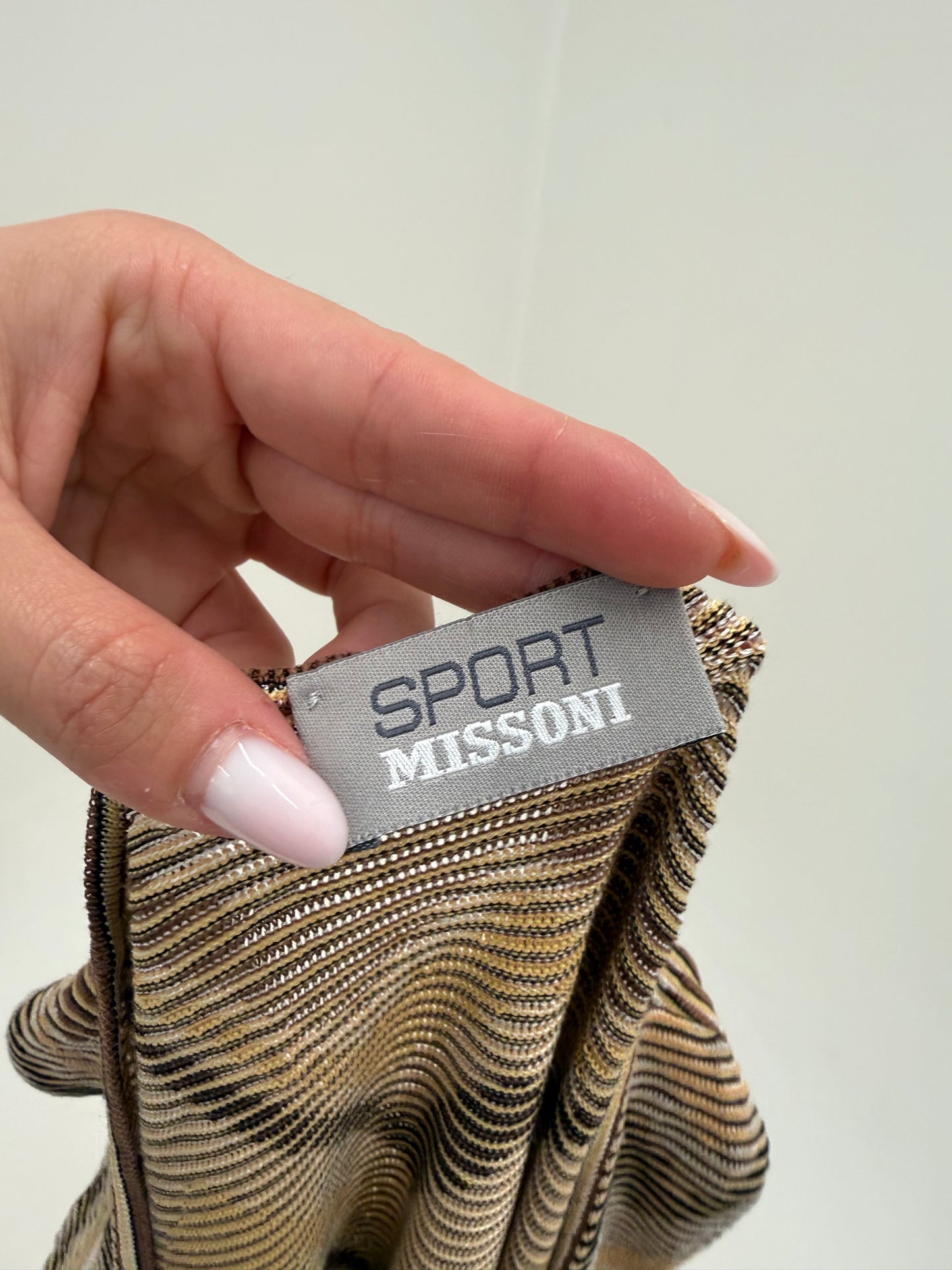 Cardigan Missoni de vară din jerse specific brandului în nuanțe neutre