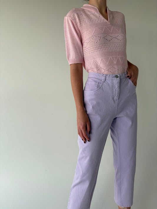 Jeans vintage ultra modelatori confort lavandă mom fit