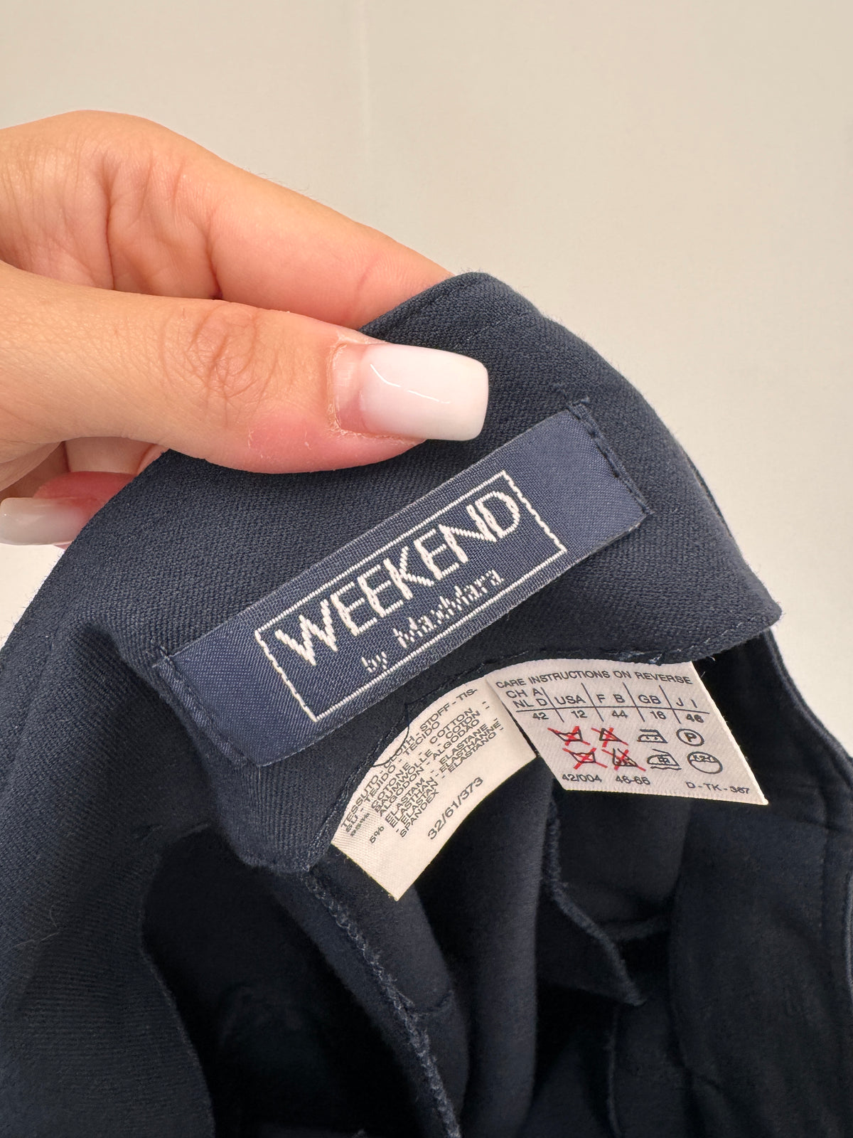 Fustă Navy Max Mara din bumbac modelator ultra confort cu talie ultra înaltă