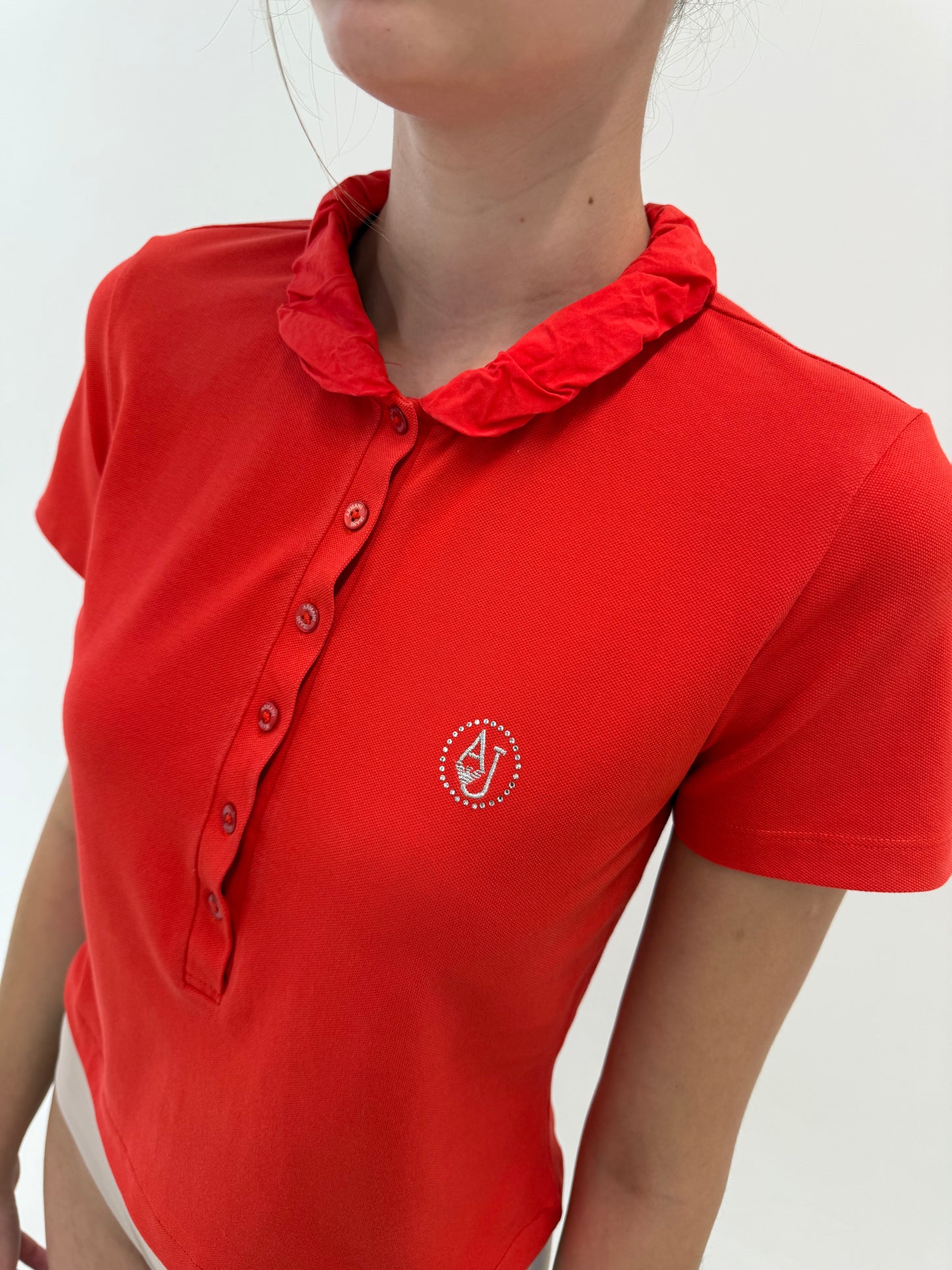 Top polo Armani cherry red din bumbac premium