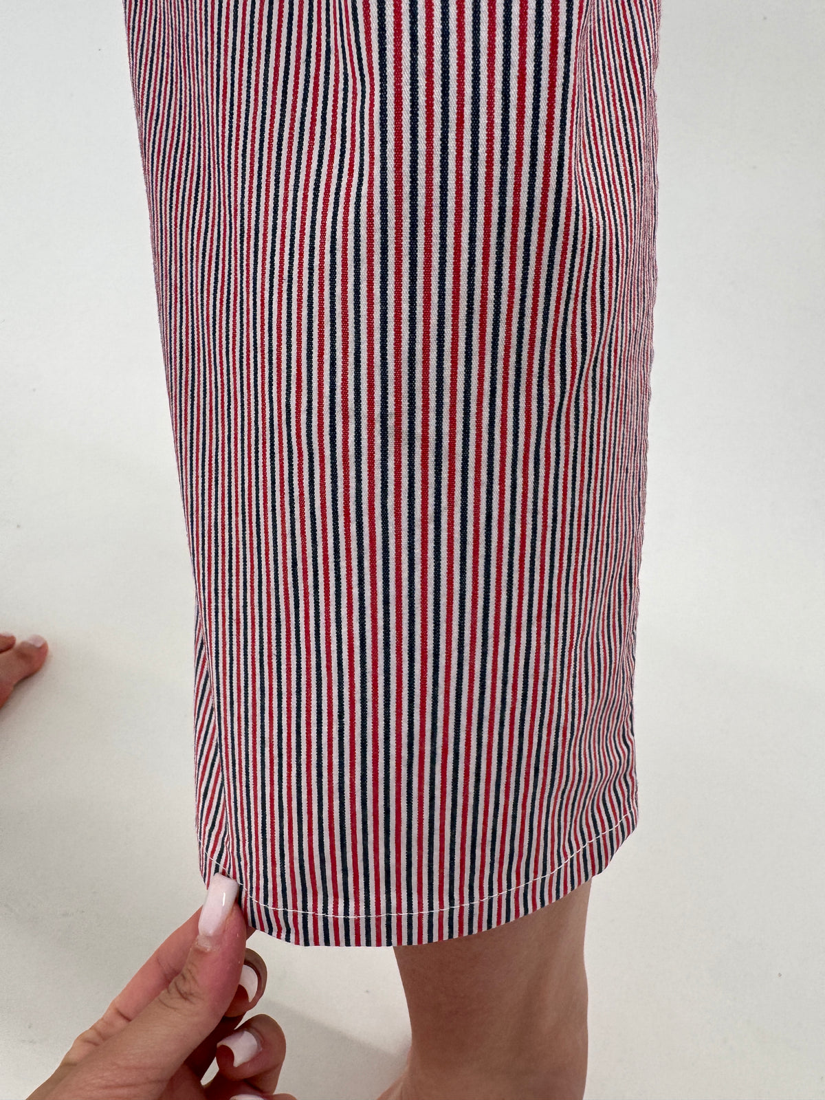 Pantaloni petite ultea confort în dungi cu influențe nautice mom fit