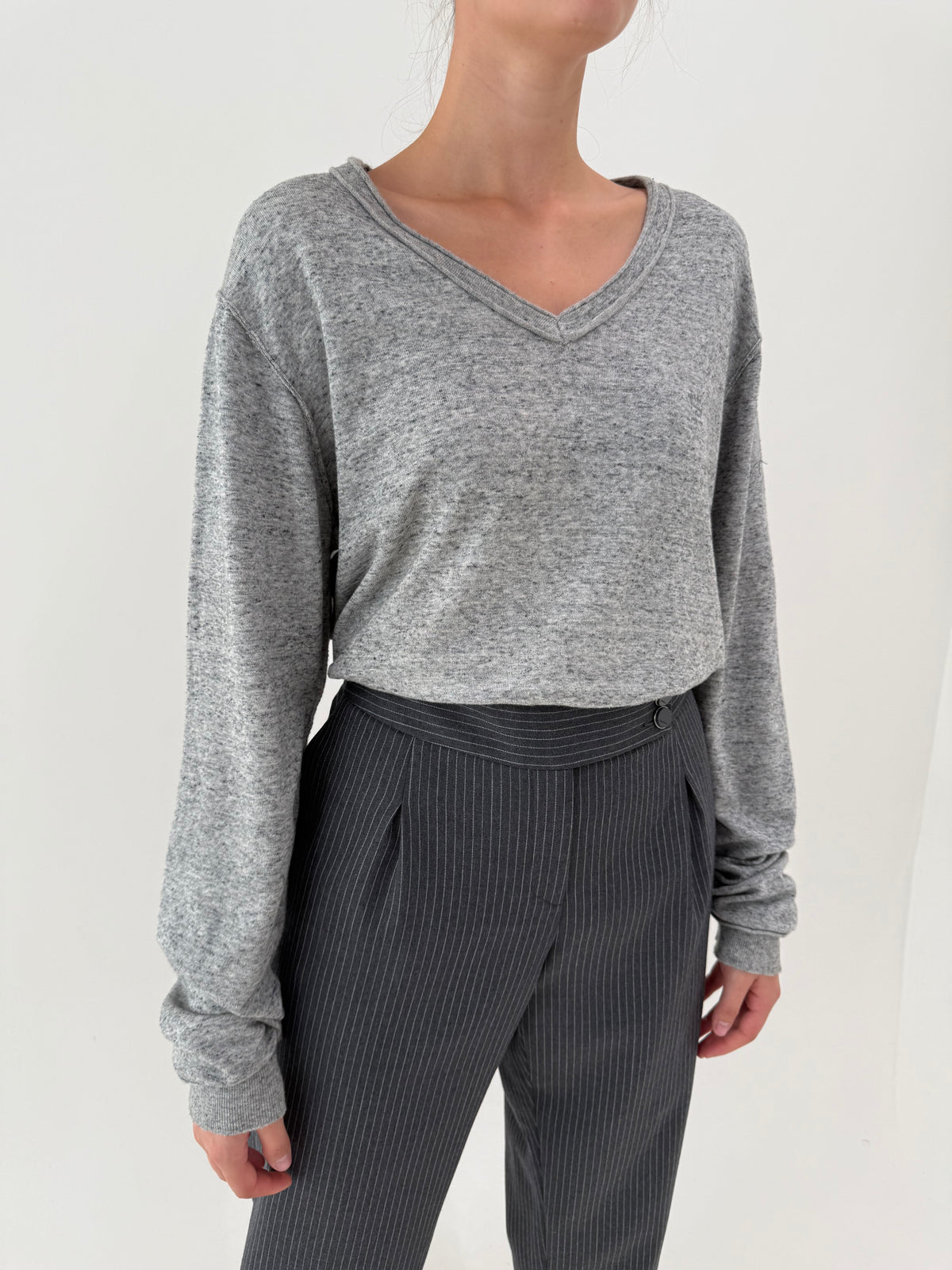 Pulover Diesel din lanita melanj in croi oversized tall și anchior