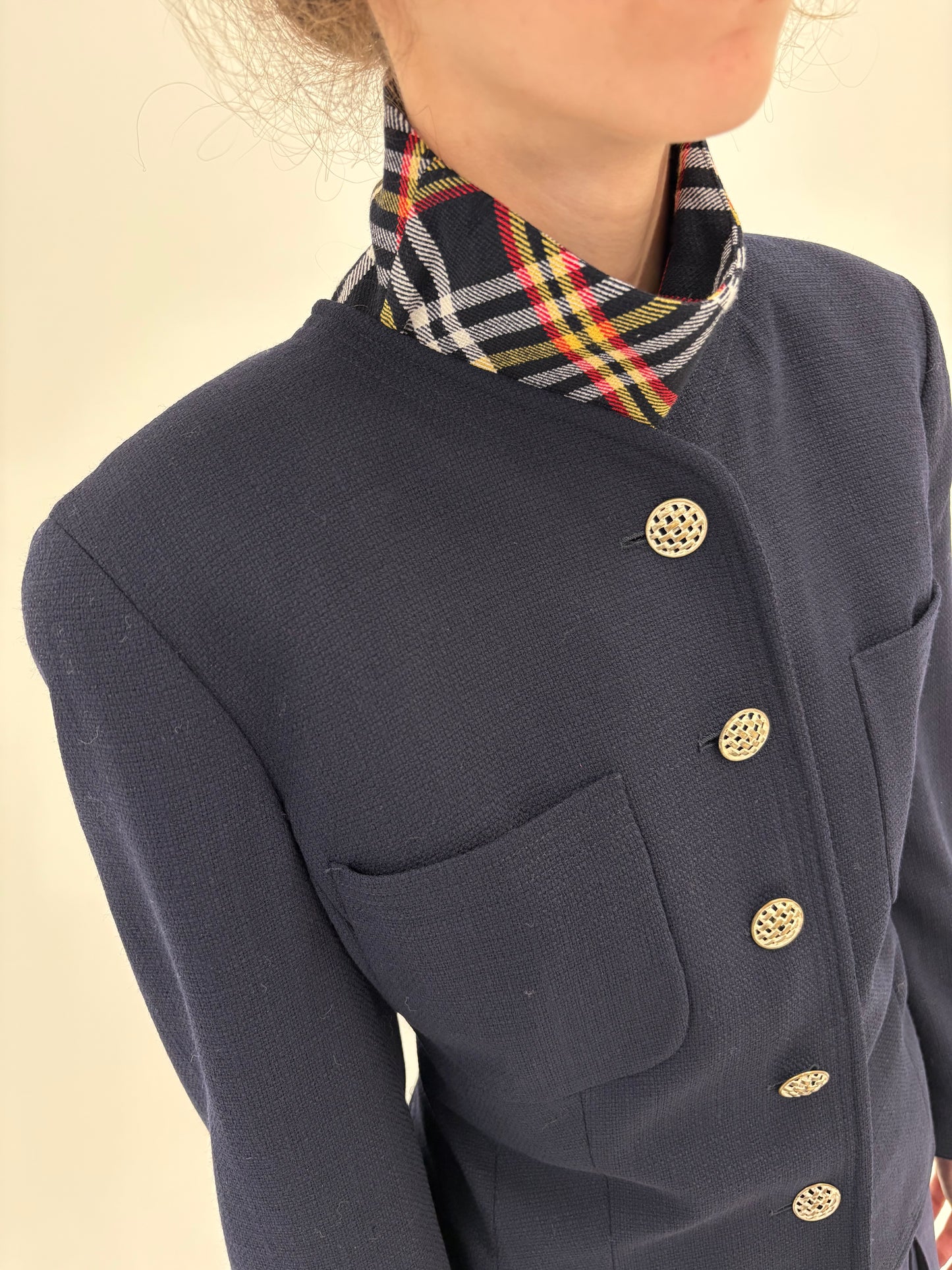 Sacou premium italian in stil Chanel din lana pura extrafina certificată