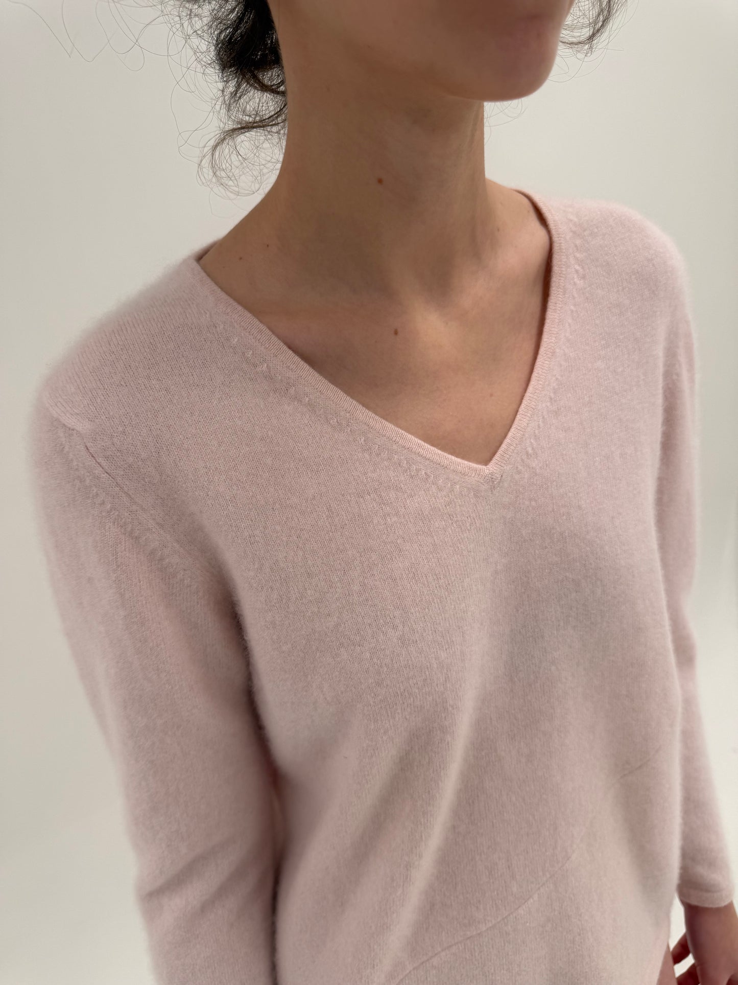 Pulover roz pudrat din cașmir plin multiply