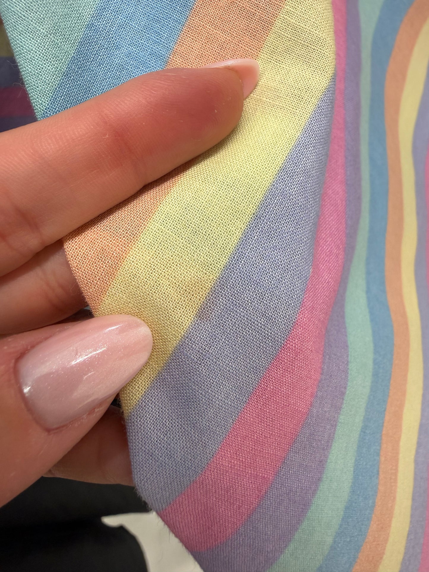 Fustă vintage în culori pudrate din pânză de bumbac cu talie ultra marcată