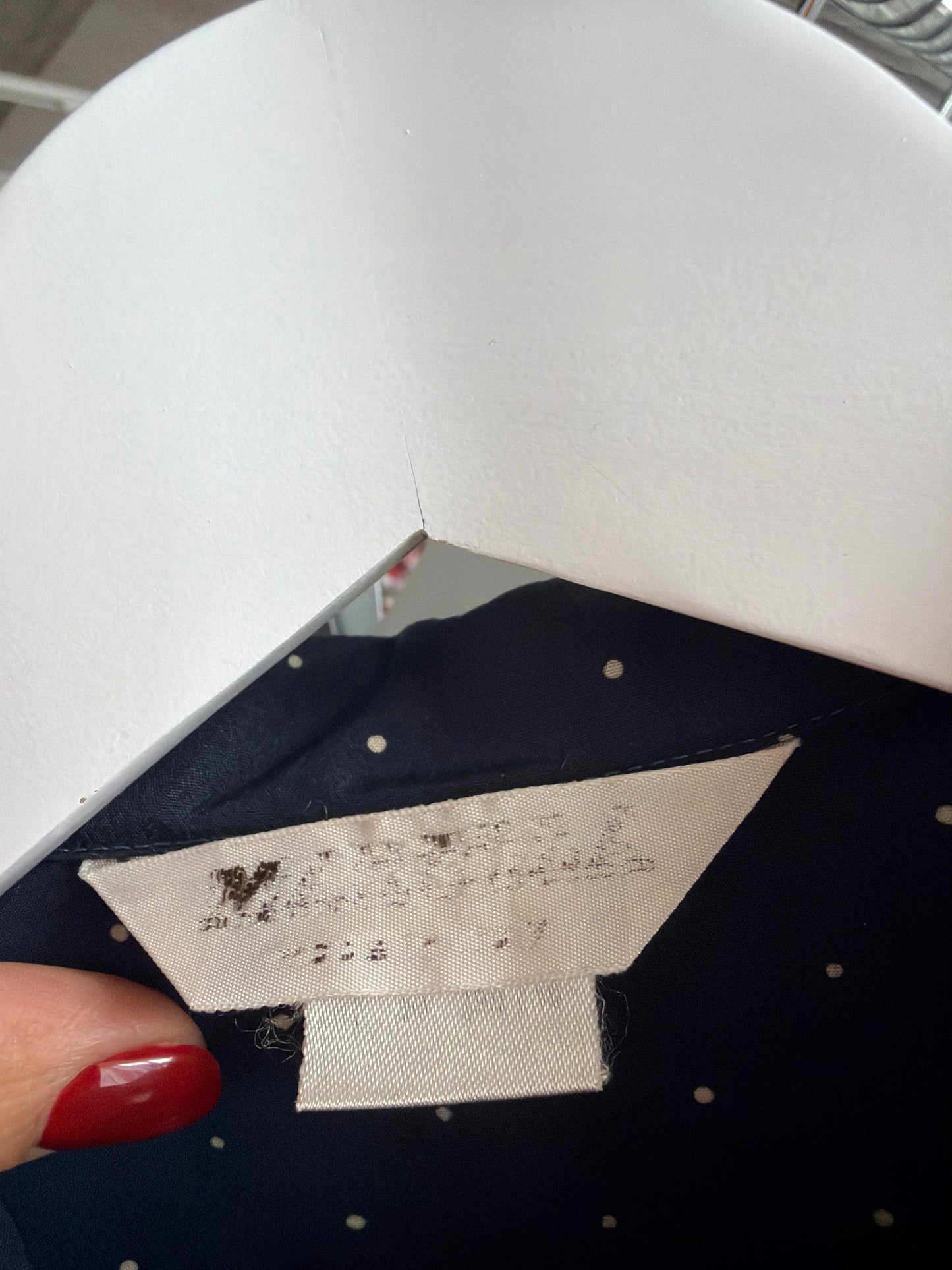 Cămașa vintage Marella by Max Mara cu buline și guler Peter Pan din mix de mătase