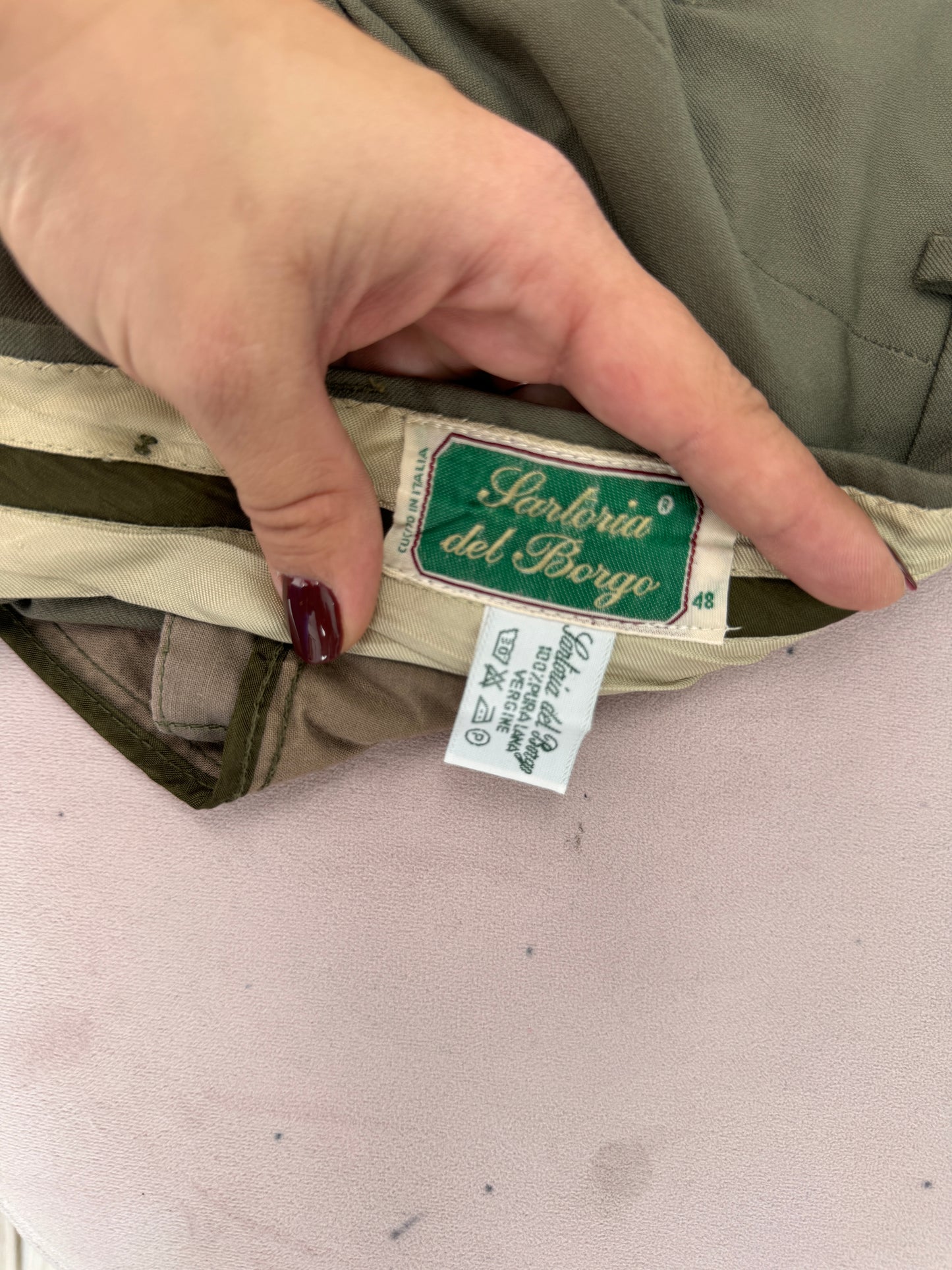 Pantaloni premium italienești din lana extrafina cu talie ultra înaltă