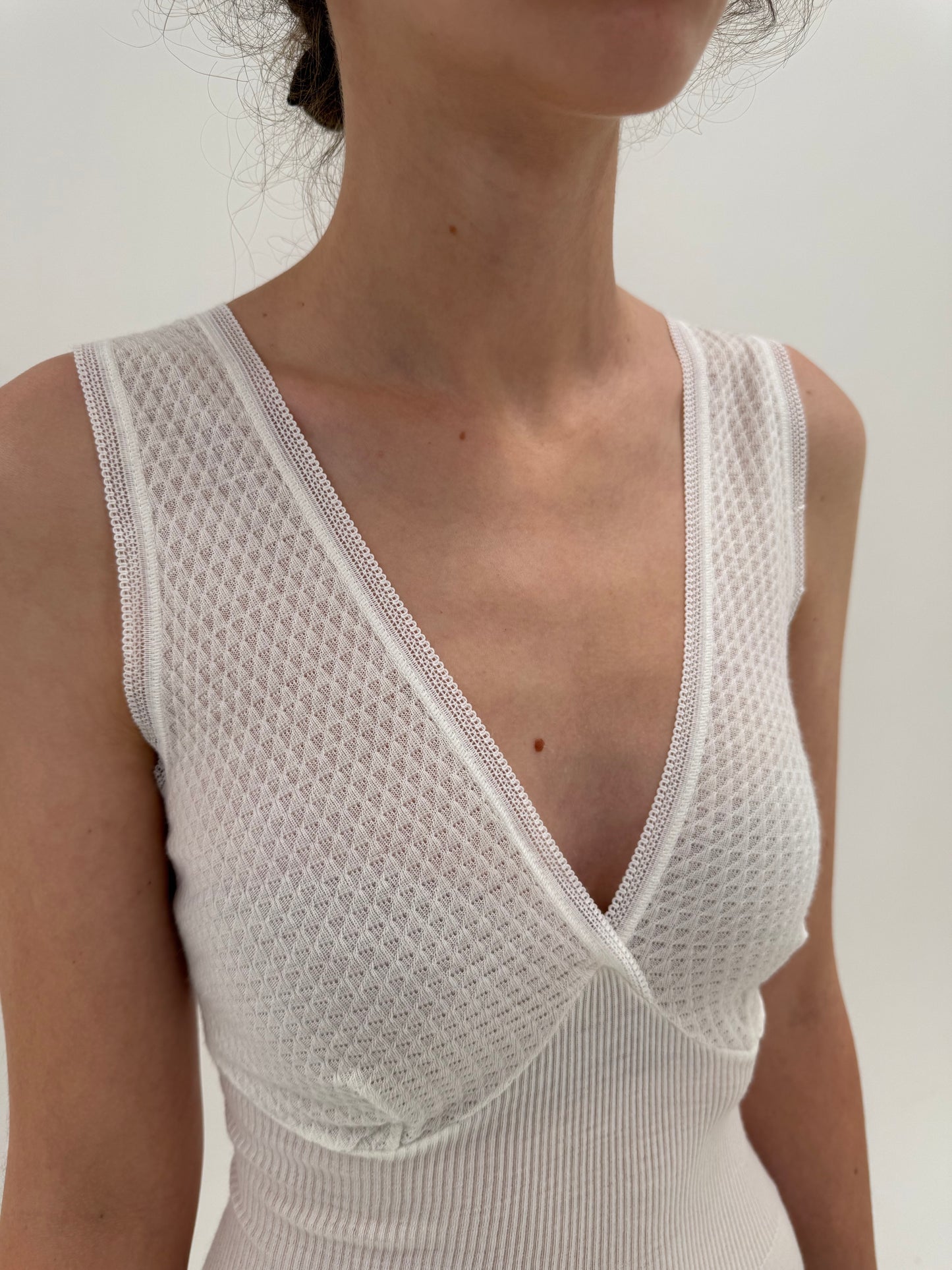 Top lung cambrat italian tip furou din lana extrafina irestringibila