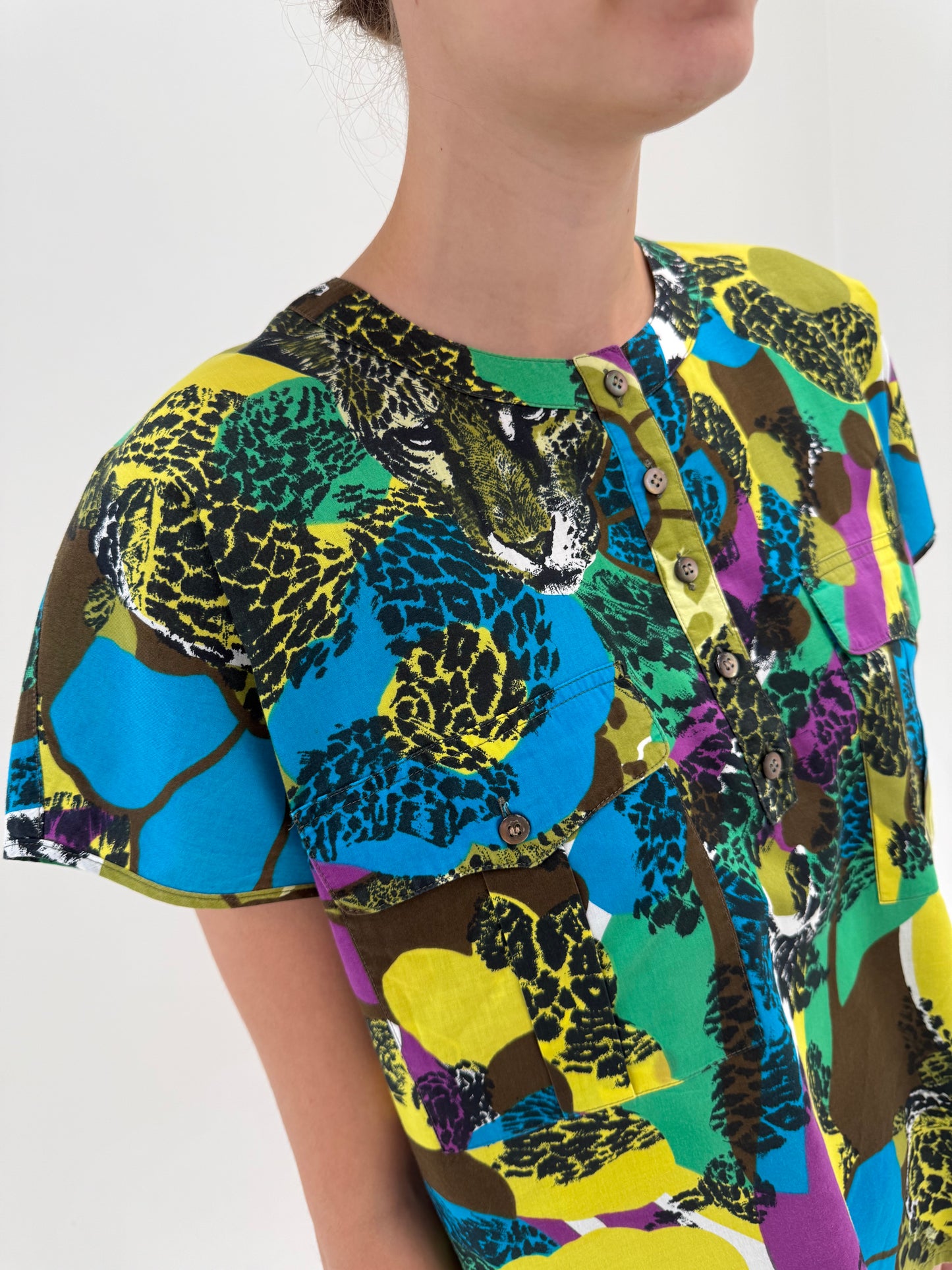 Top Escada vintage din pânză fină de bumbac