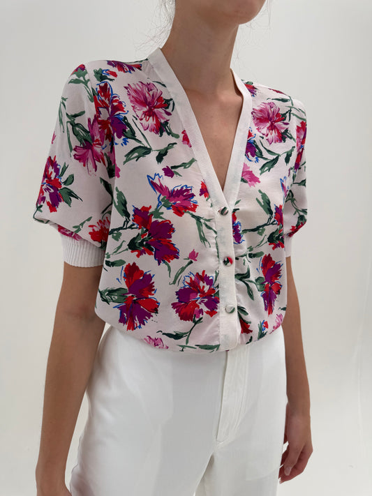 Top vintage Versace couture ‘Alta Moda’ din mătase naturală