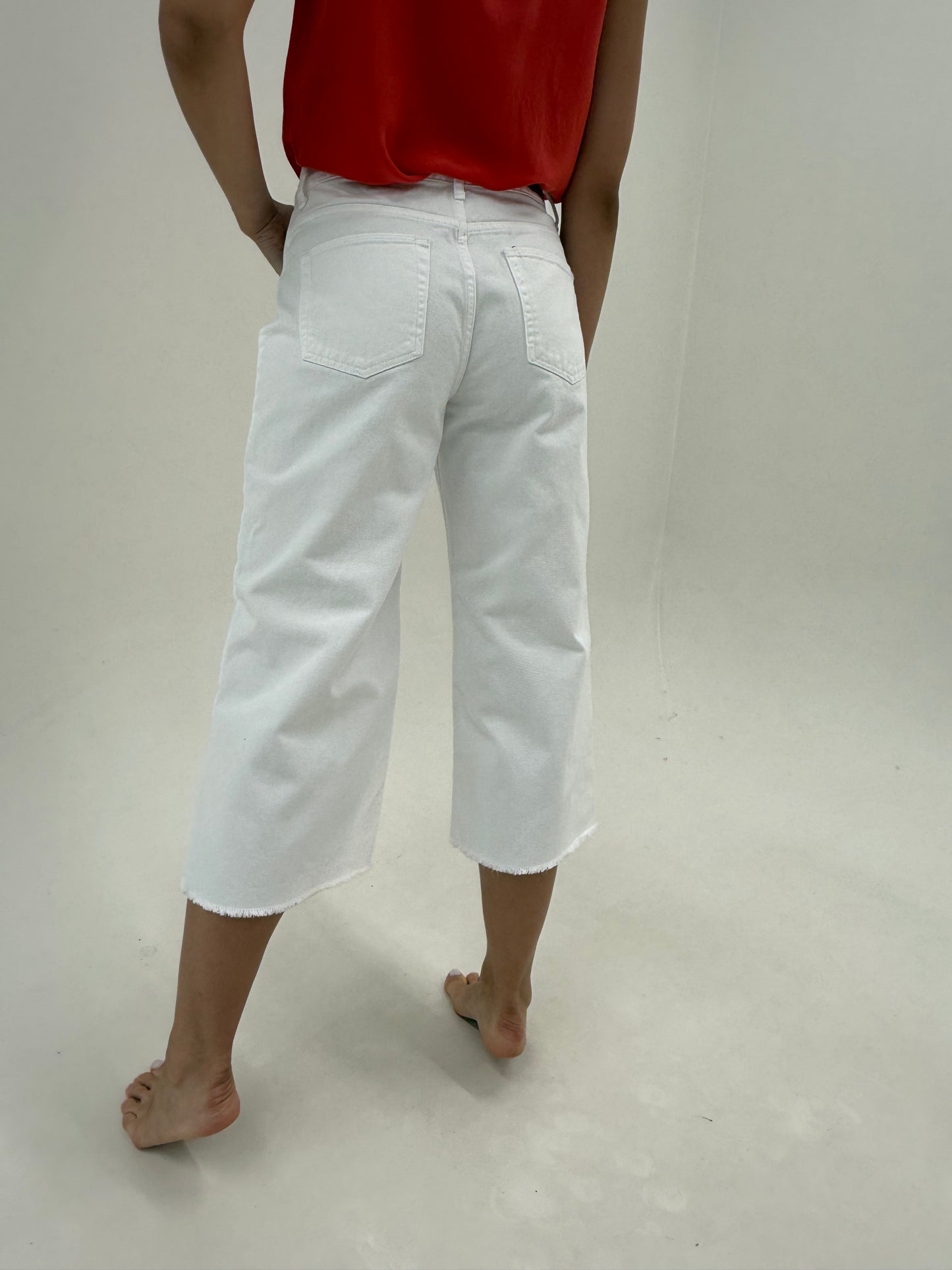 Culottes jeasn premium de vară din bumbac cu talie înaltă