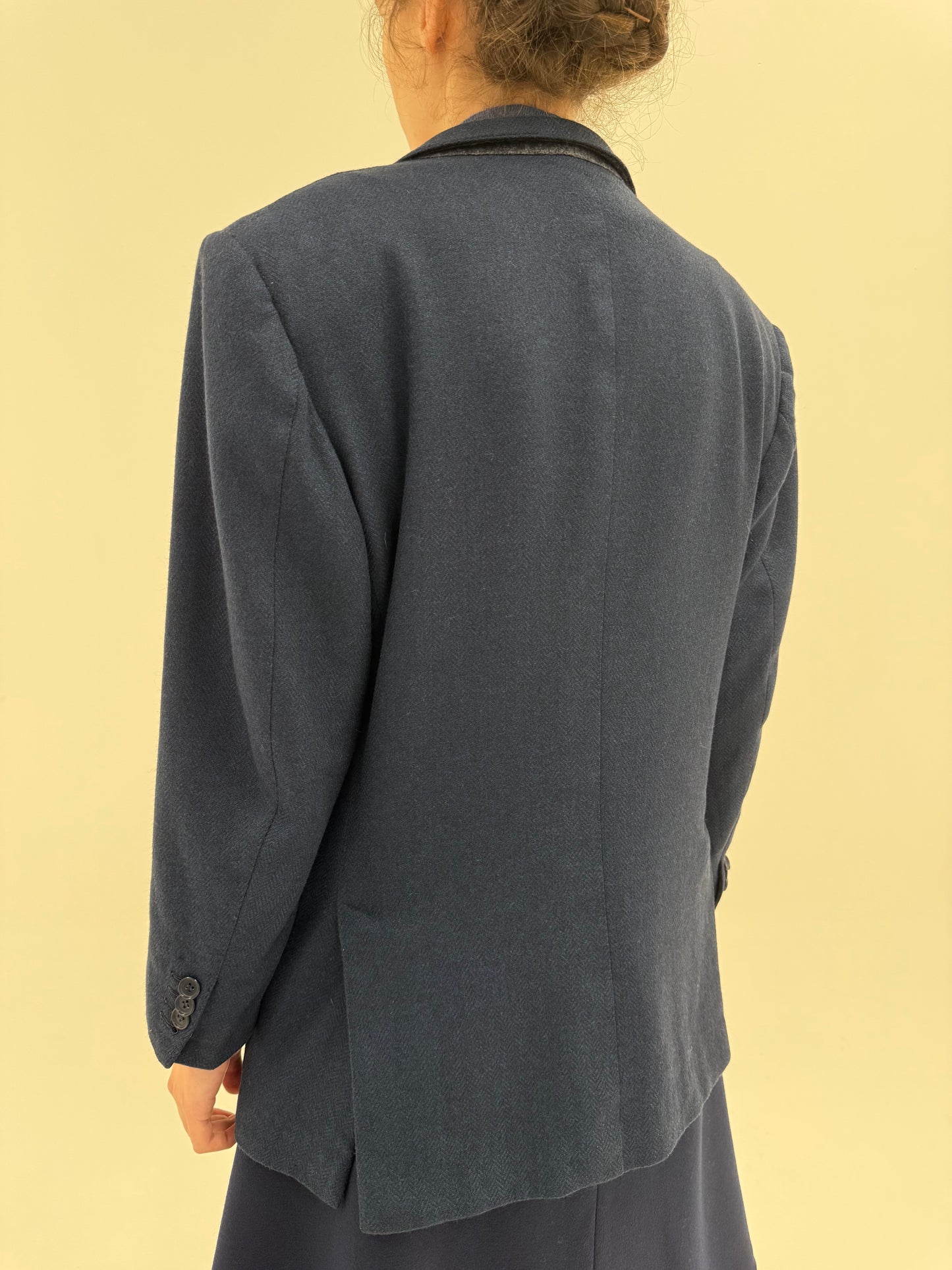 Sacou couture italian petite din stofă de lana plină extrafina Chevron