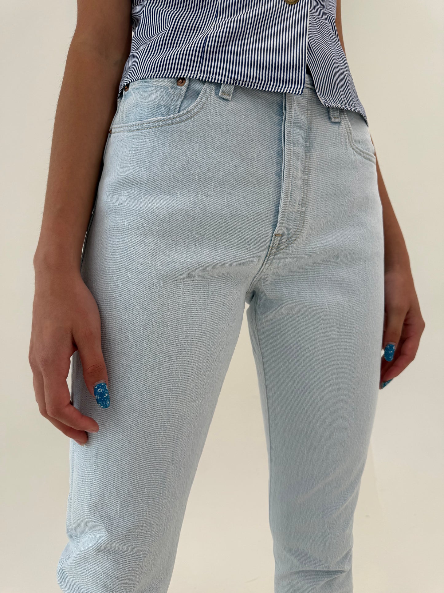 Jeans Levi’s 501 S premium light wash ultra modelatori cu talie înaltă