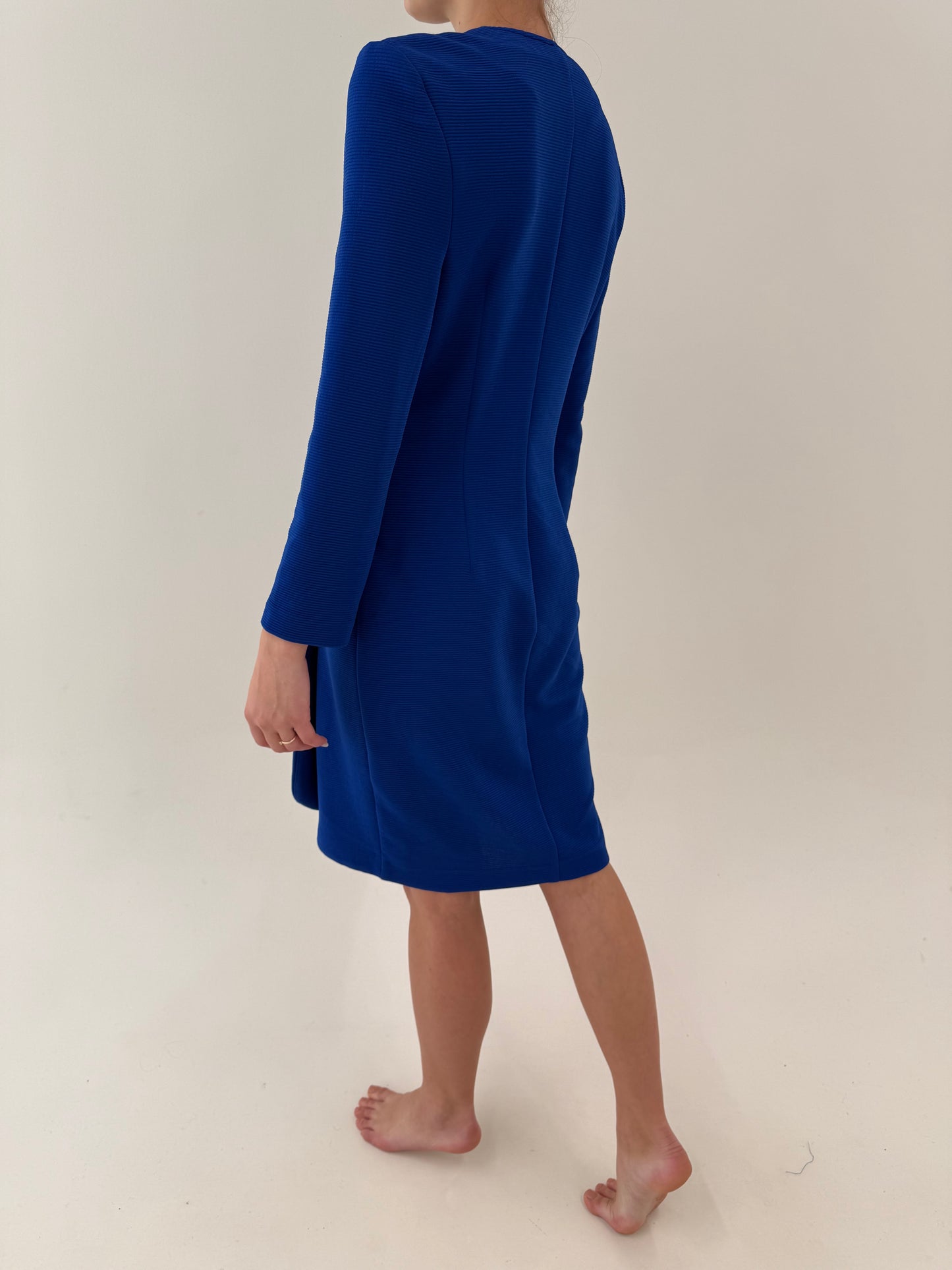 Rochie vintage albastru regal fi la business la cocktail în croi petrecut