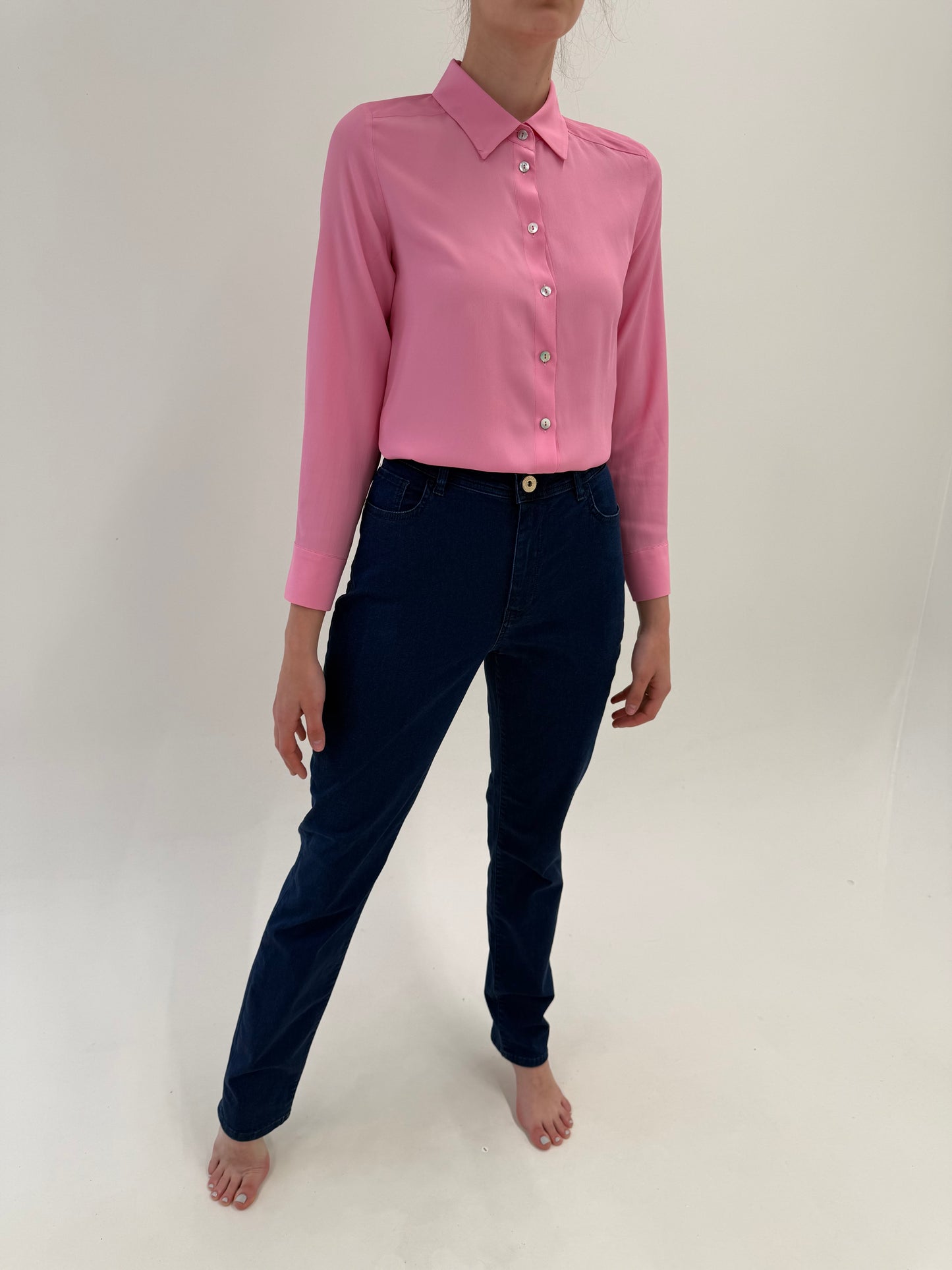 Jeans noi de vară luxury Trussardi indigo wash ultra confort modelatori tall