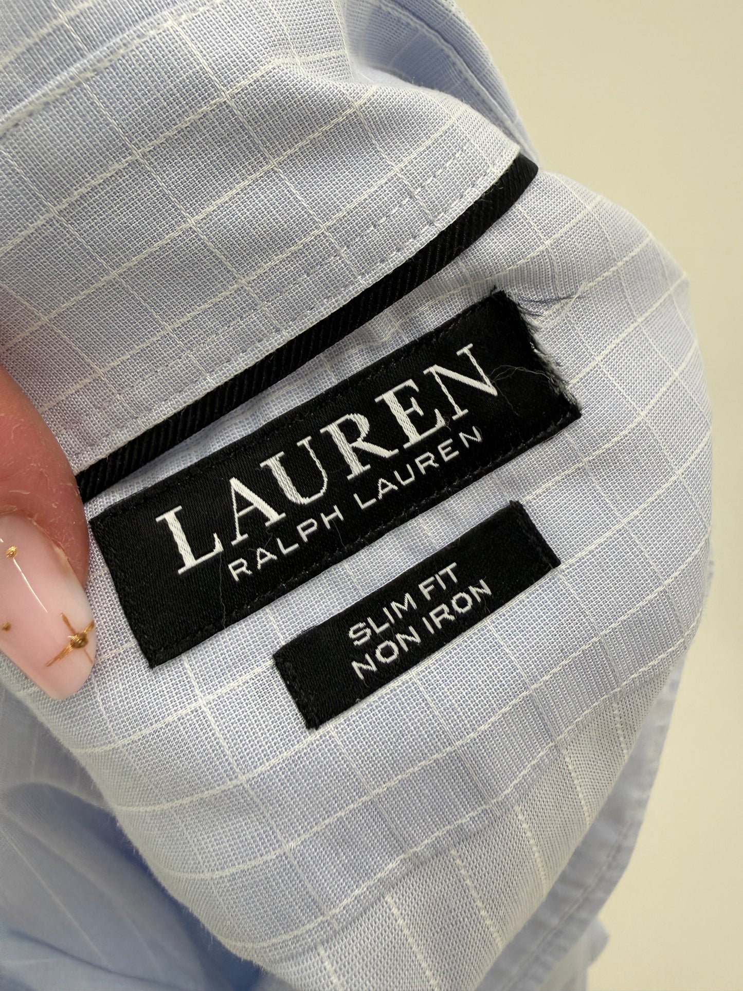 Cămașa Ralph Lauren baby Blue în carouri fine din poplin texturat