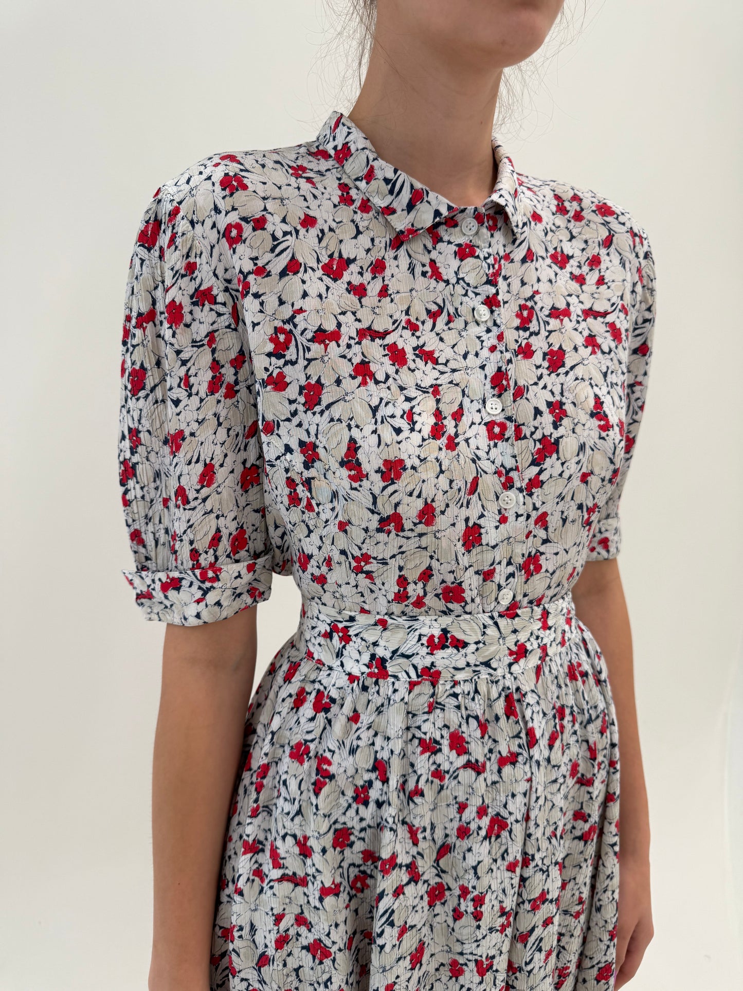 Set vintage luxury Mondi by Escada cu print floral superb în combinație clasică