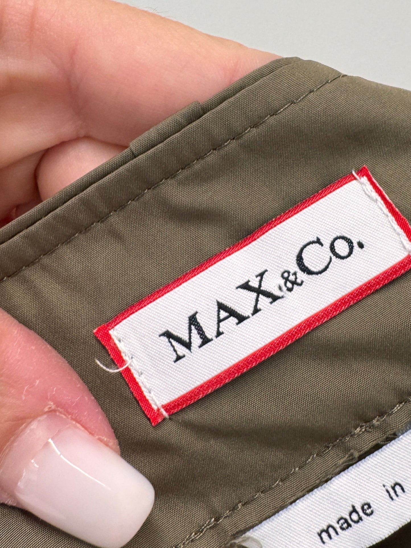 Fustă Kaki Max&Co by Max Mara cu influențe casual și talie ultra înaltă
