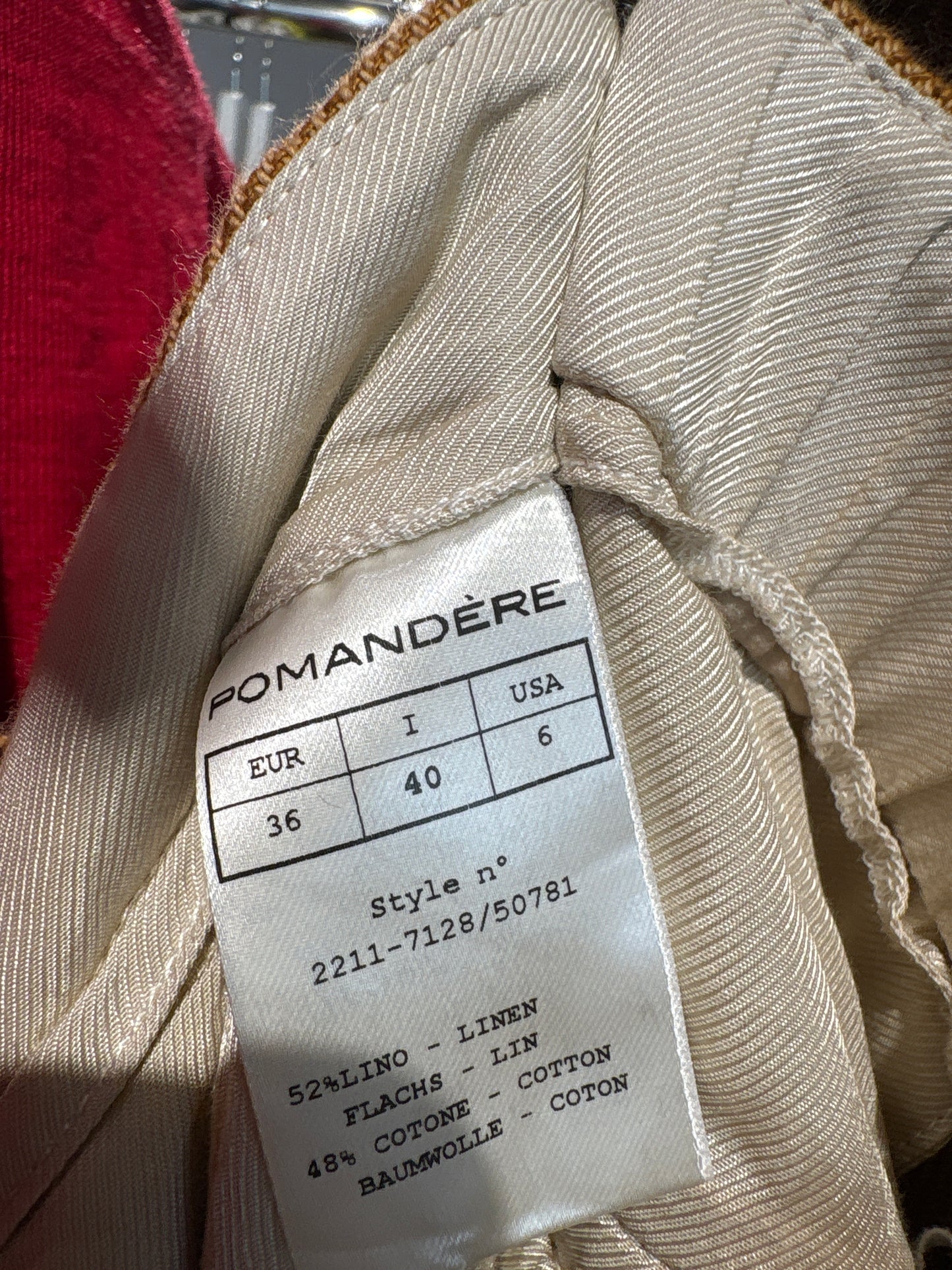 Pantaloni palazzo de brand luxury Pomandere dark camel