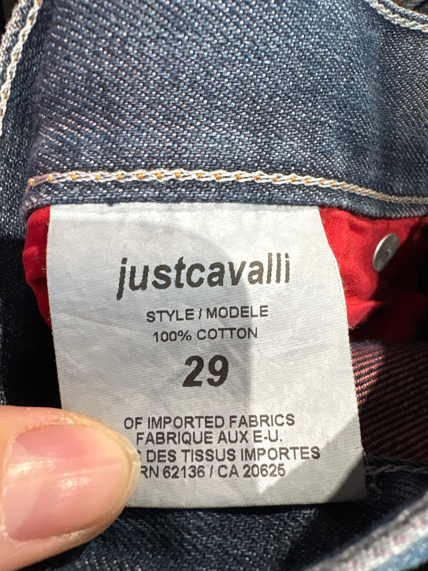 Jeans vintage Y2K luxury Roberto Cavalli evazați cu talie joasă