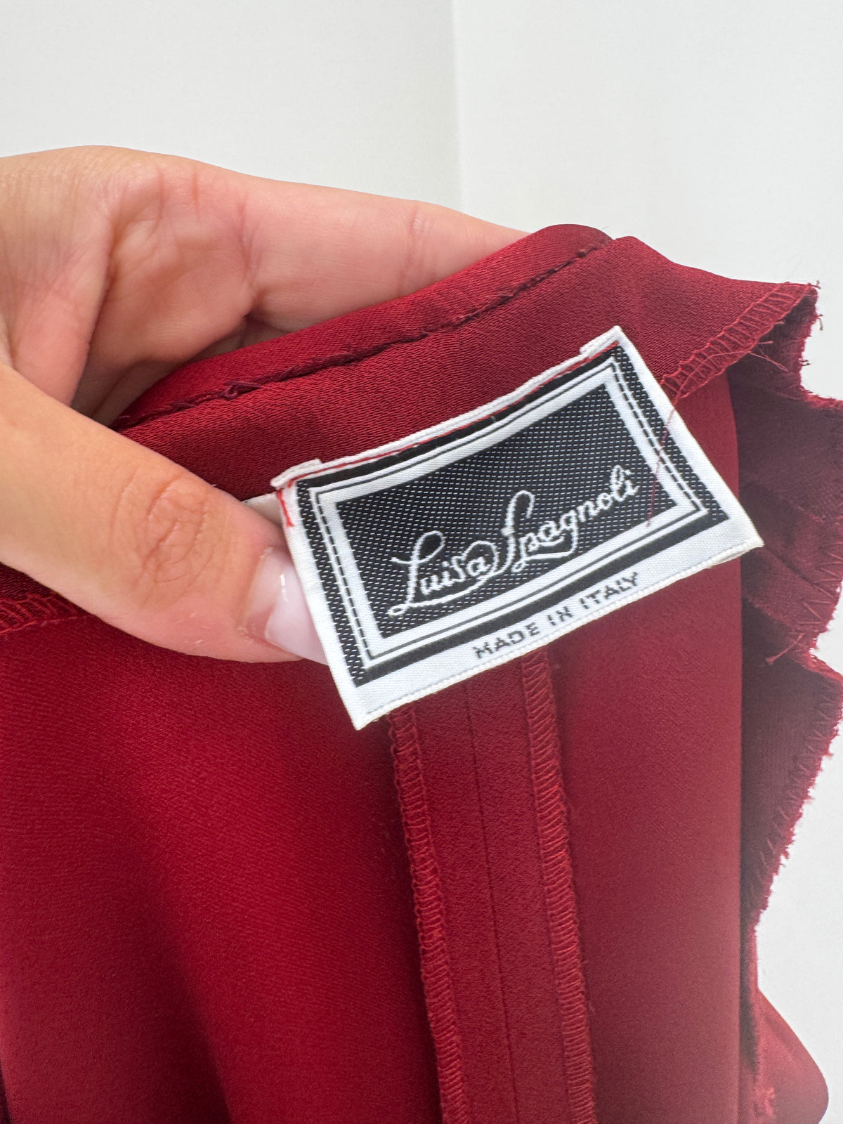 Rochie Luisa Spagnoli burgundy de la zi la cocktail din crep excepțional