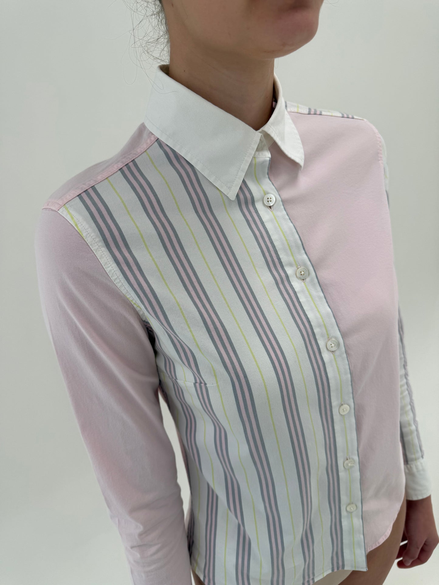 Cămașa Burberry powder pink cu dungi