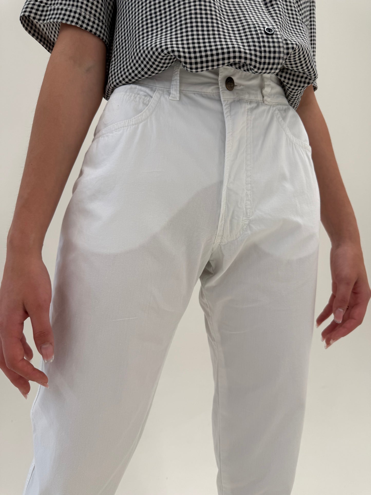 Pantaloni luxury Trussardi petite din poplin de bumbac